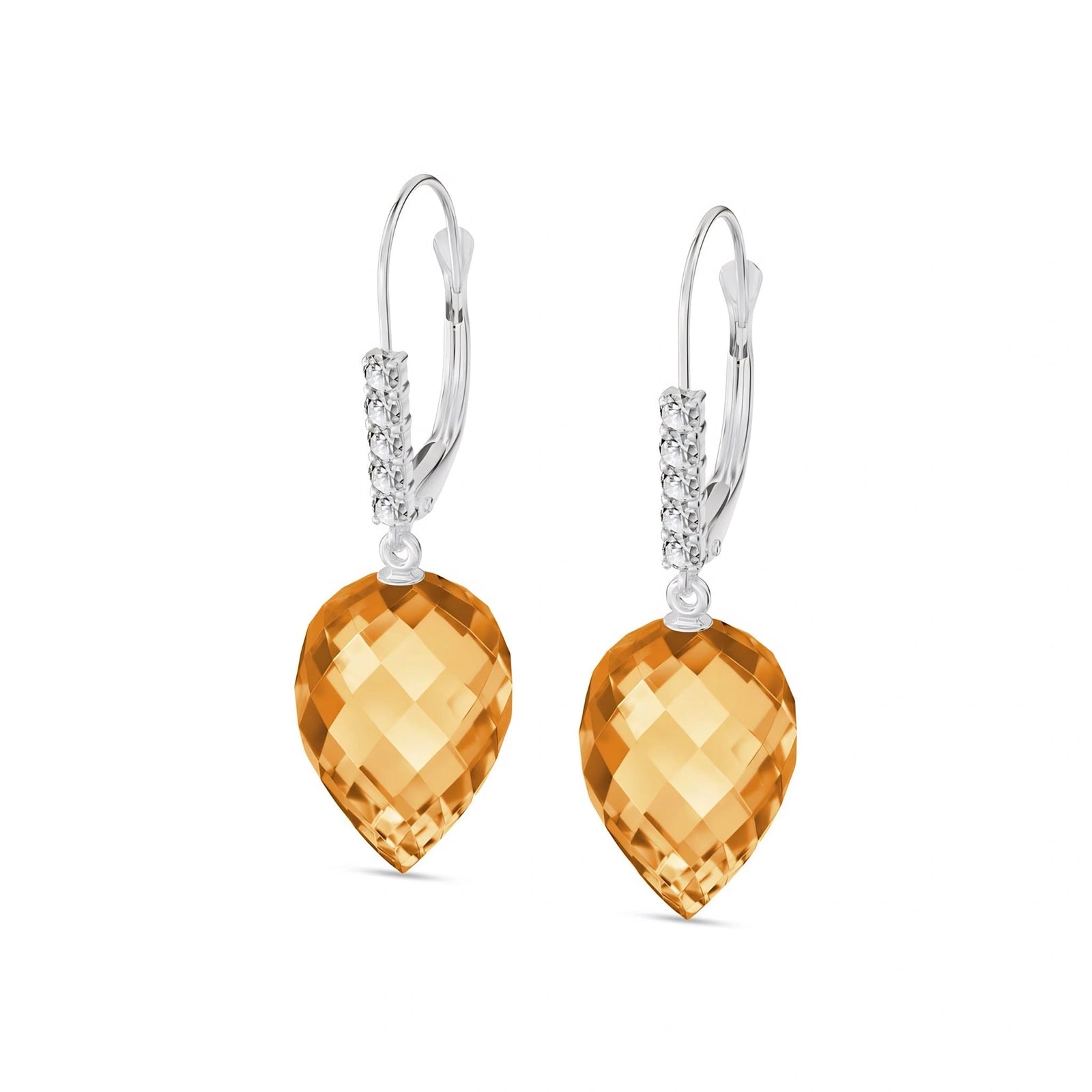 White Gold Belle Earrings Citrine 10K — Nilde