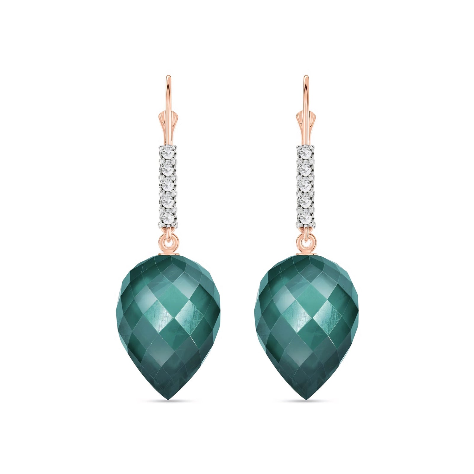 Rose Gold Belle Earrings Blue Topaz 10K — Nilde