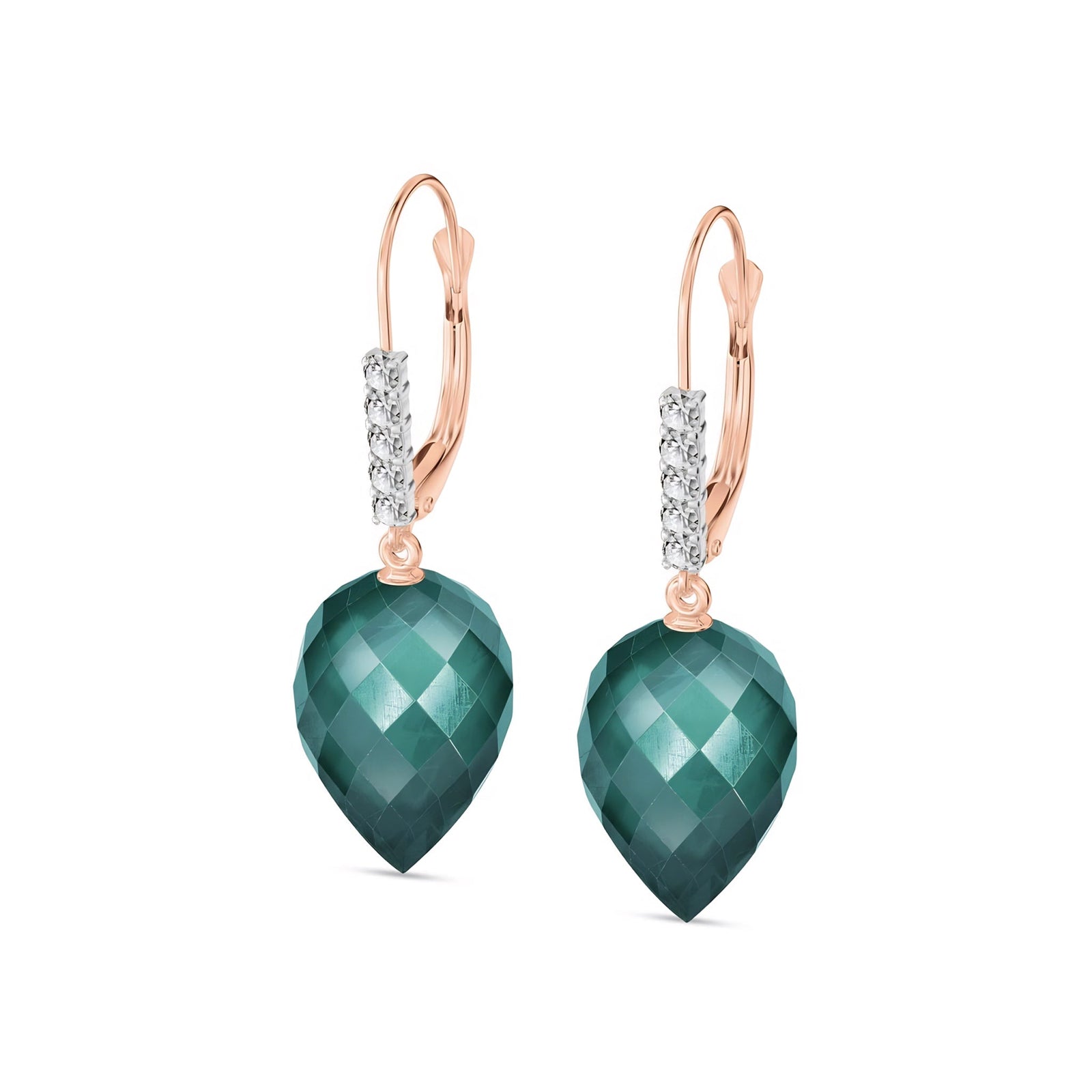 Rose Gold Belle Earrings Blue Topaz 10K — Nilde