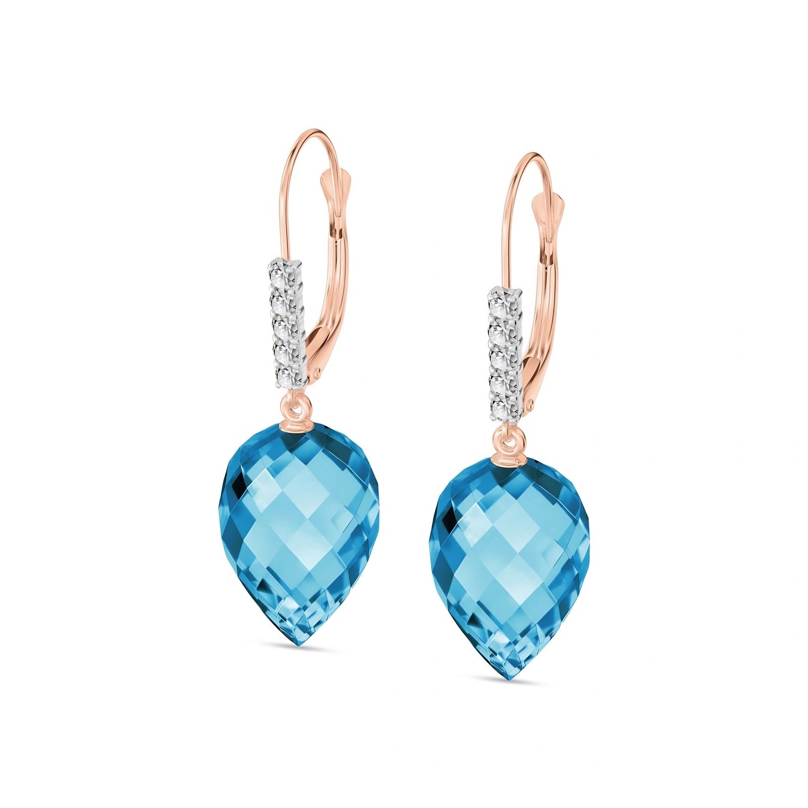 Rose Gold Belle Earrings Blue Topaz 10K — Nilde
