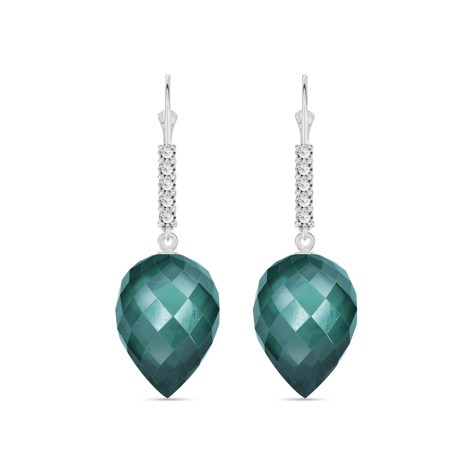 White Gold Belle Earrings Blue Topaz 10K — Nilde