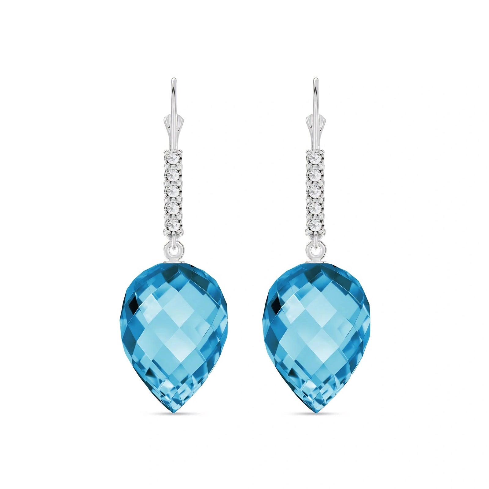 White Gold Belle Earrings Blue Topaz 10K — Nilde