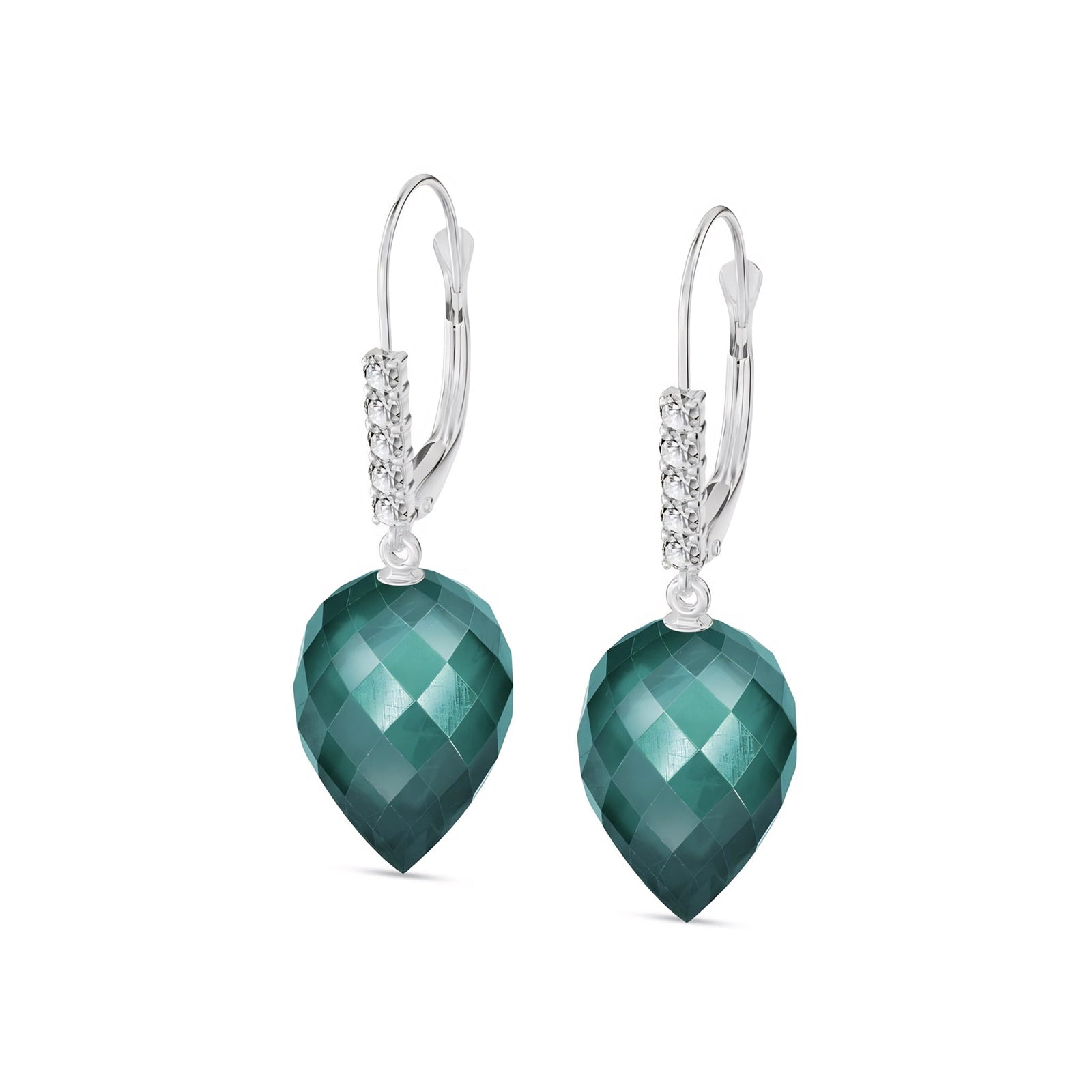 White Gold Belle Earrings Blue Topaz 10K — Nilde