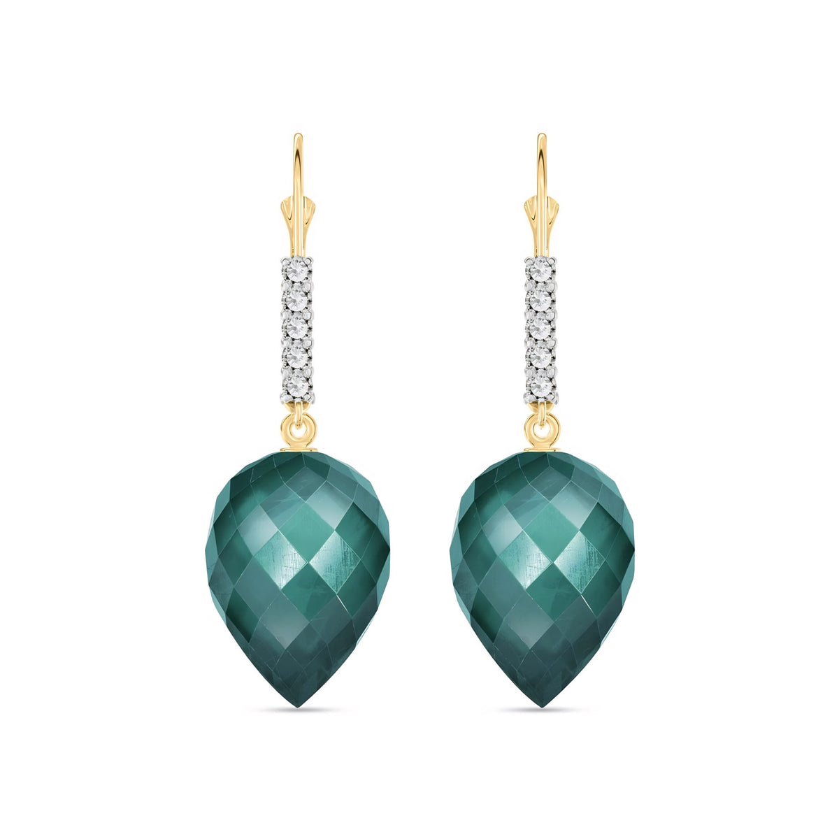 Yellow Gold Belle Earrings Blue Topaz 10K — Nilde