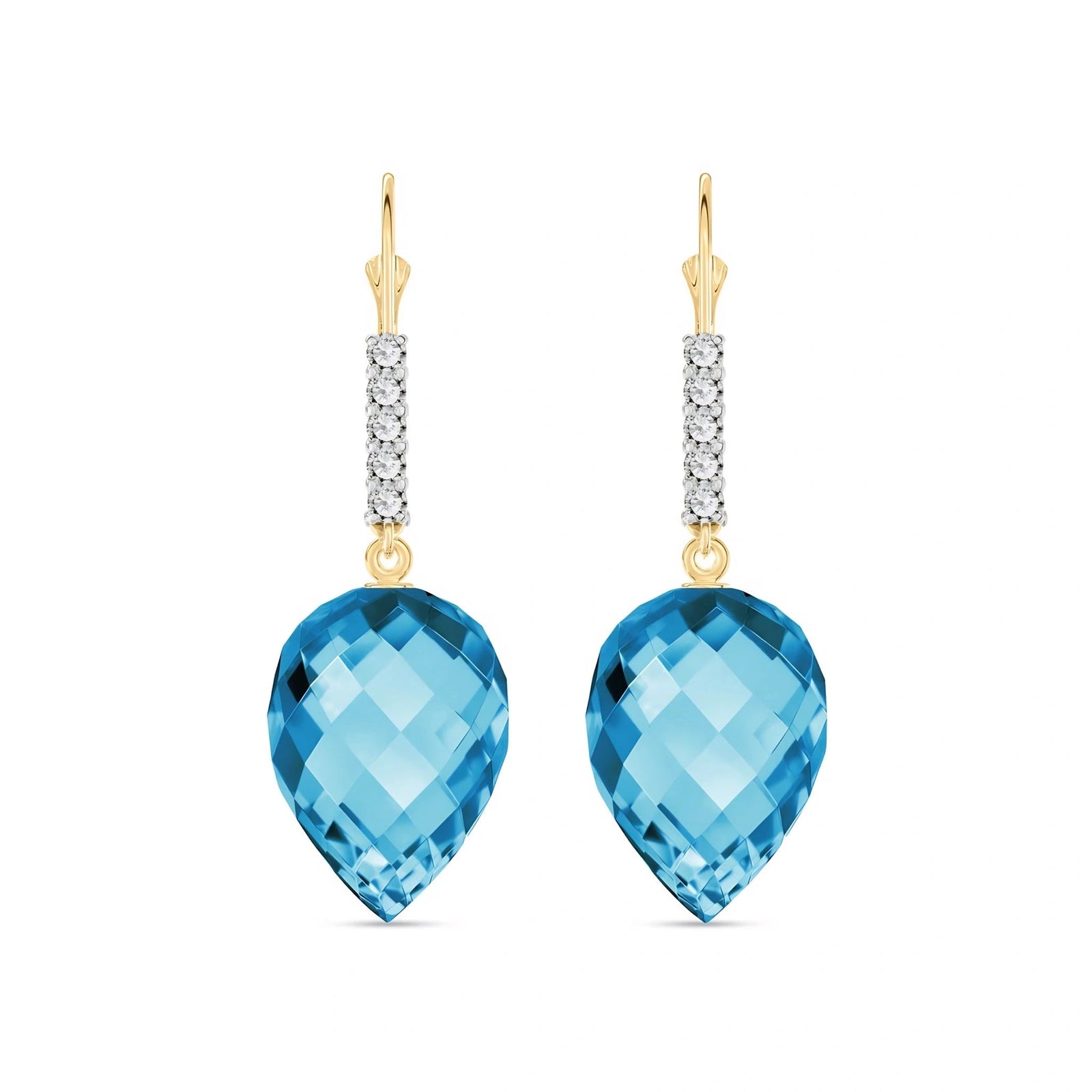Yellow Gold Belle Earrings Blue Topaz 10K — Nilde