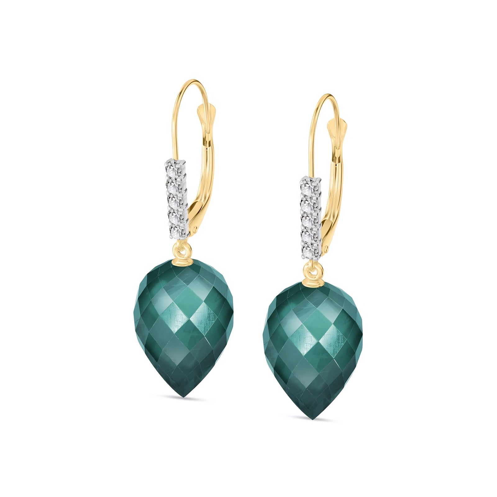 Yellow Gold Belle Earrings Blue Topaz 10K — Nilde