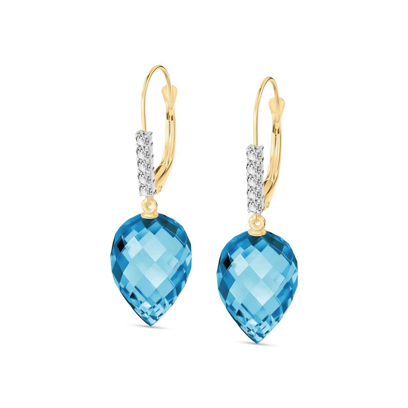 Yellow Gold Belle Earrings Blue Topaz 10K — Nilde