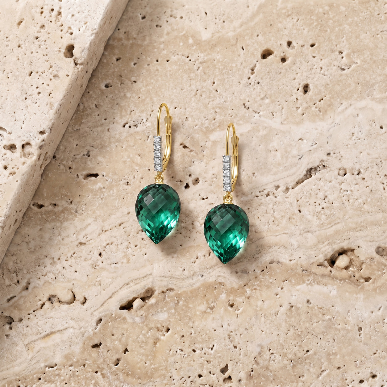 Yellow Gold Belle Earrings Blue Topaz 10K — Nilde