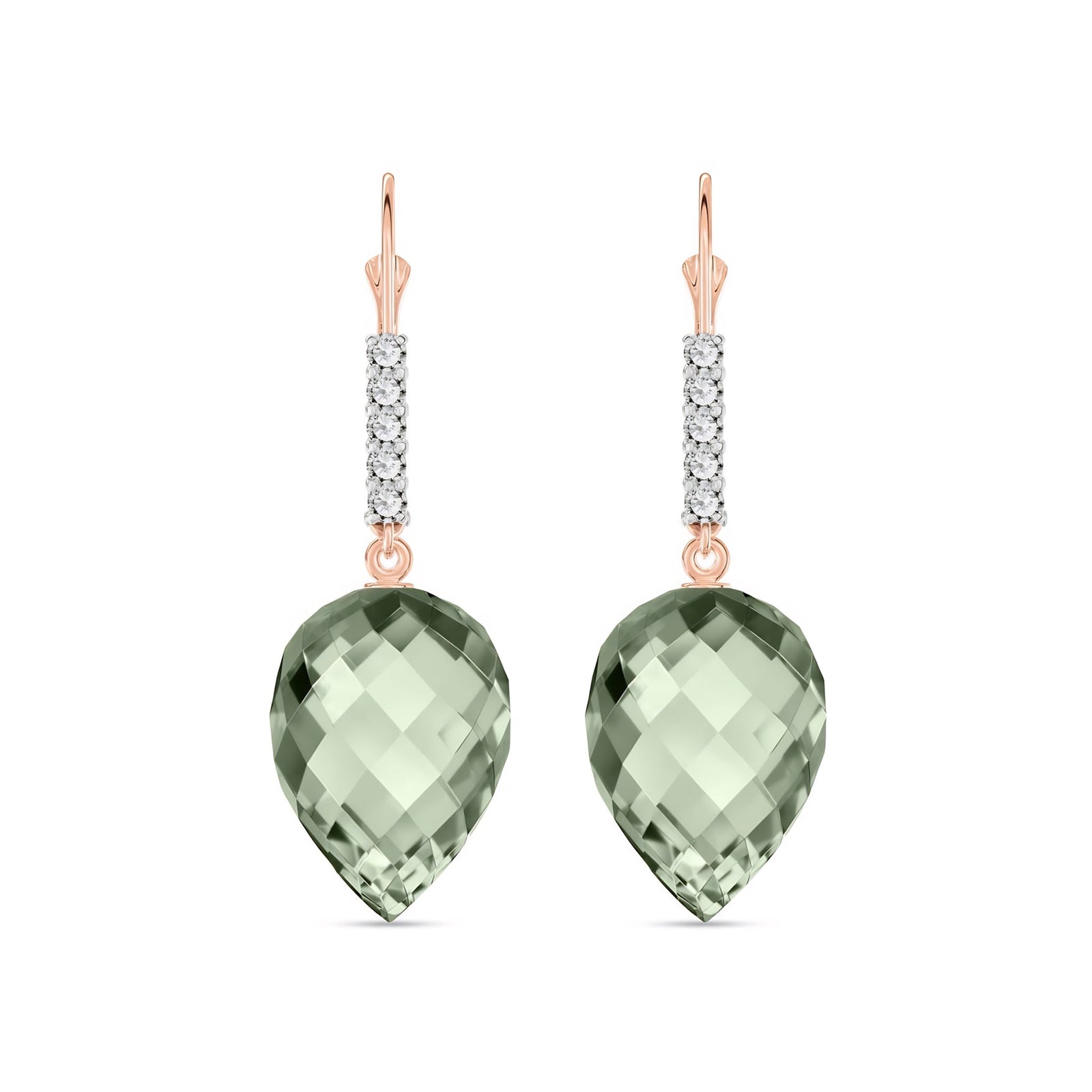 Rose Gold Belle Earrings White Topaz 10K — Nilde