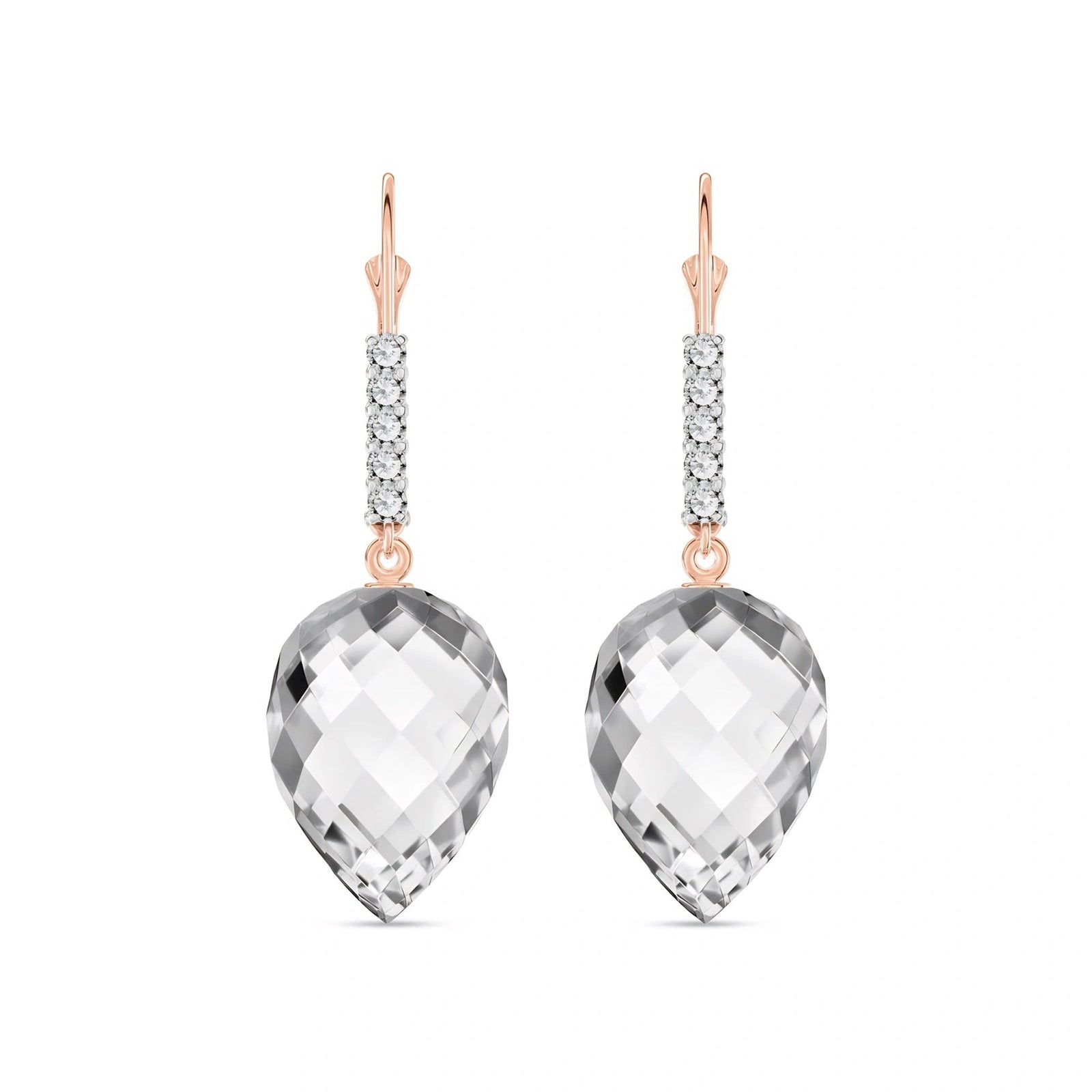 Rose Gold Belle Earrings White Topaz 10K — Nilde