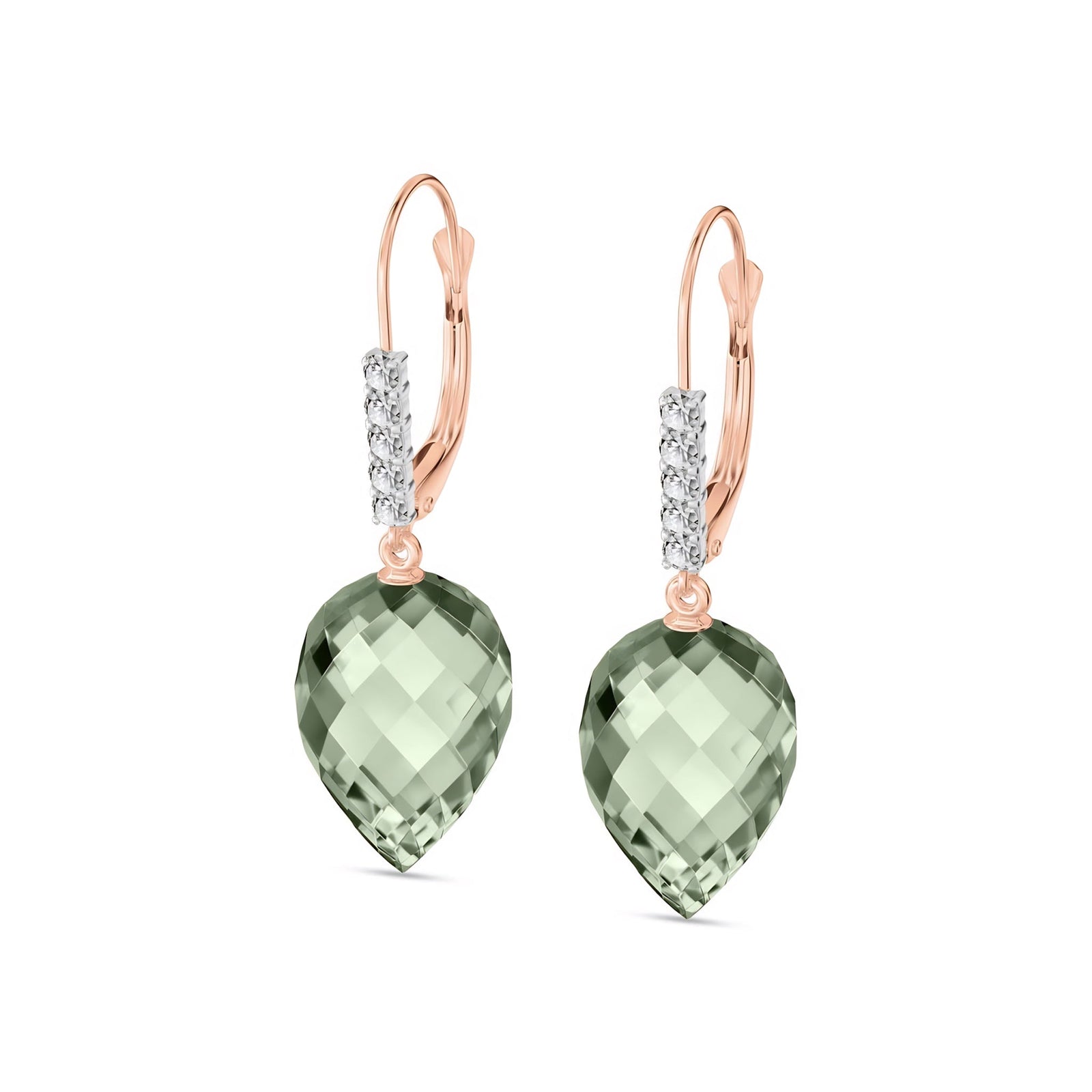 Rose Gold Belle Earrings White Topaz 10K — Nilde