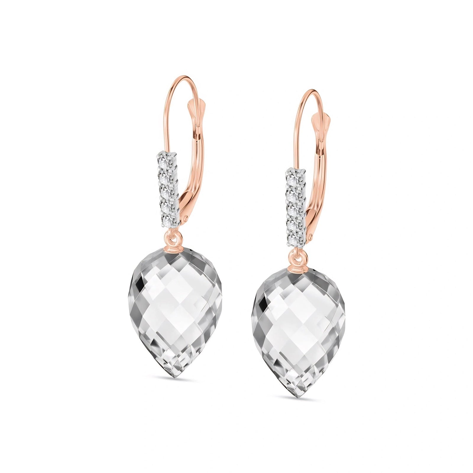 Rose Gold Belle Earrings White Topaz 10K — Nilde