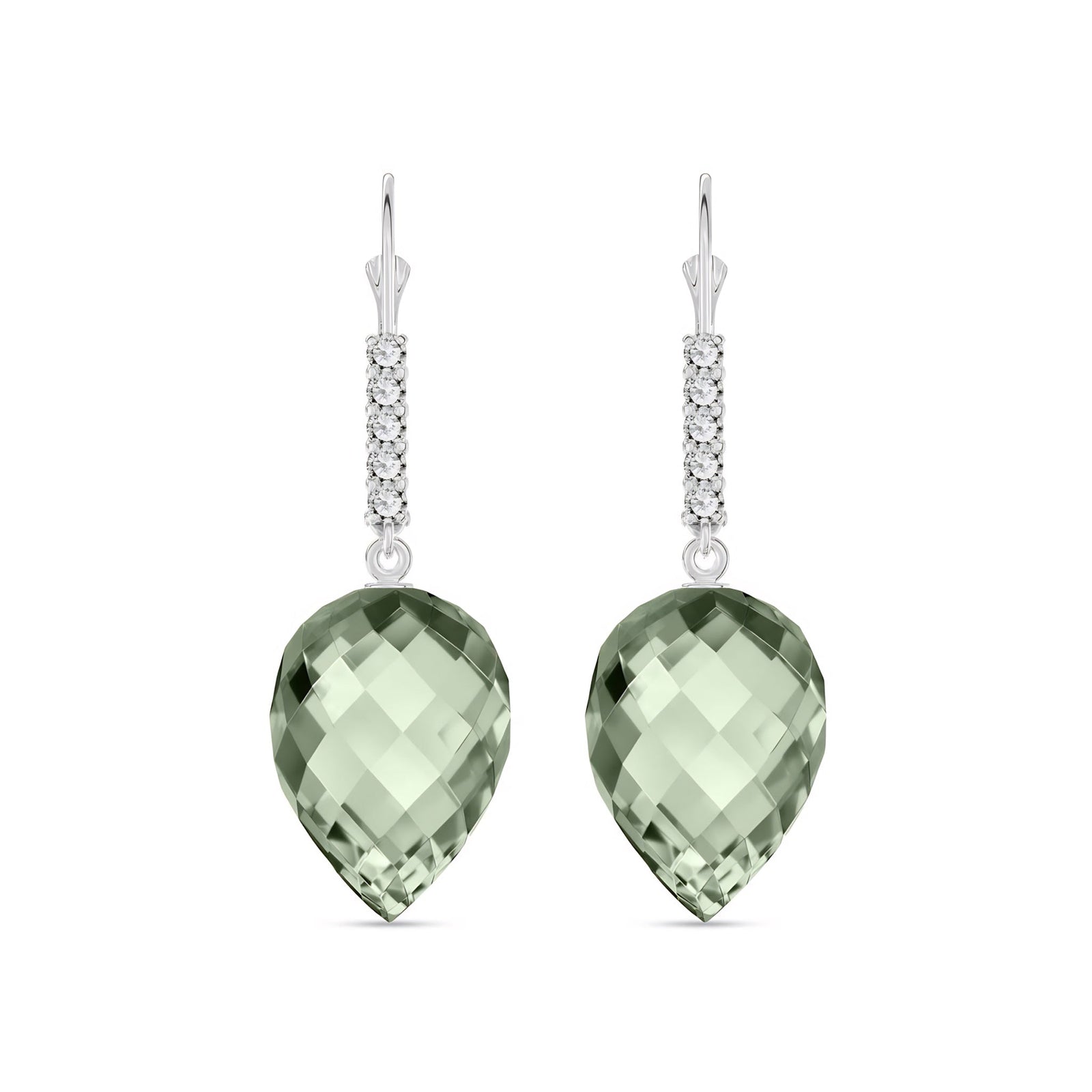 White Gold Belle Earrings White Topaz 10K — Nilde