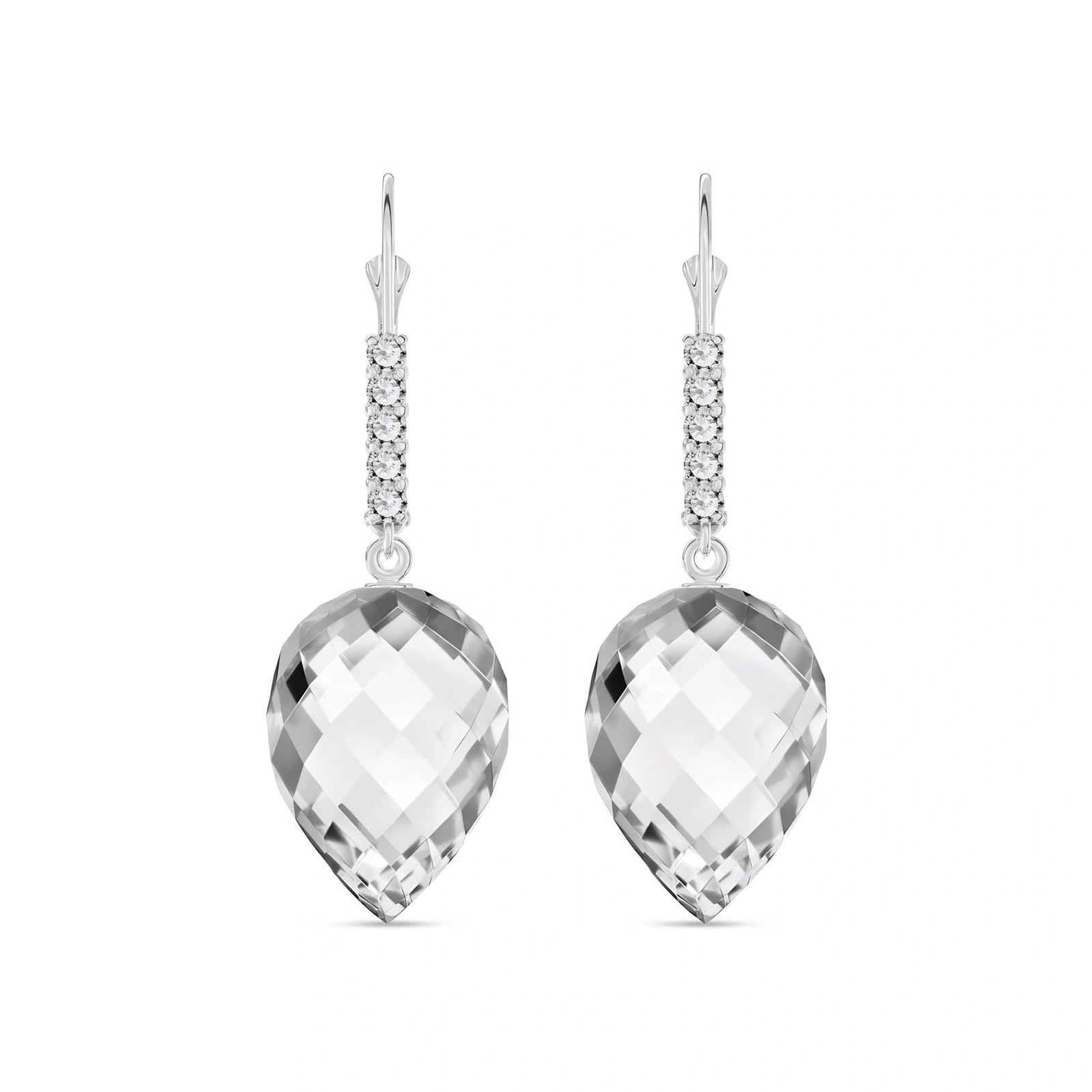 White Gold Belle Earrings White Topaz 10K — Nilde
