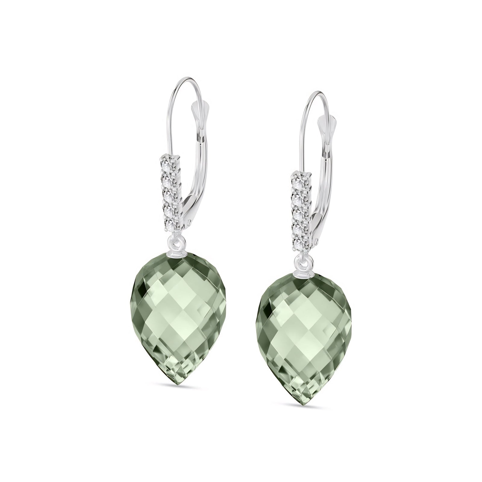 White Gold Belle Earrings White Topaz 10K — Nilde