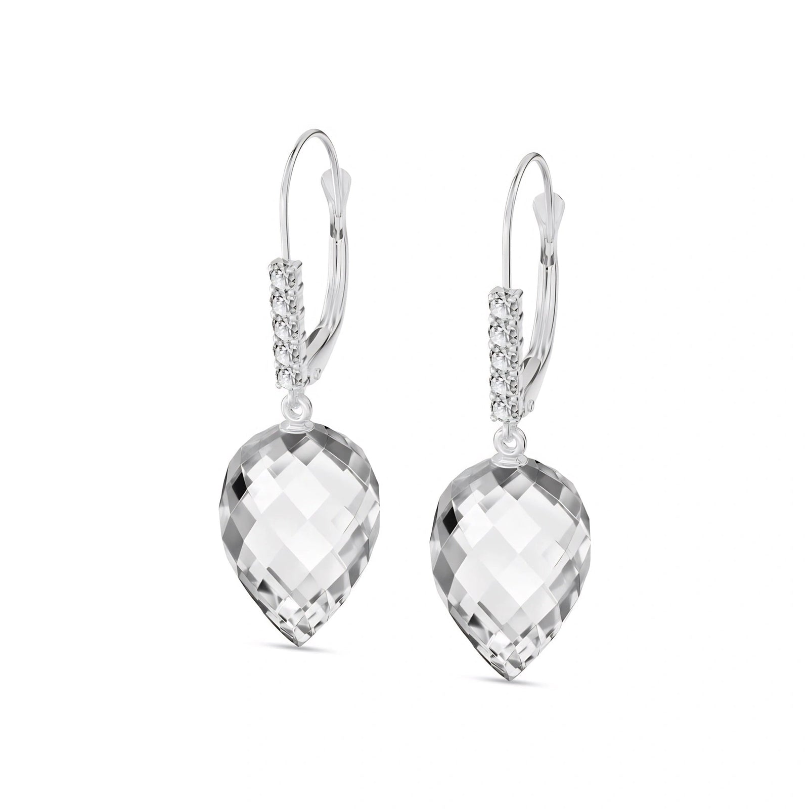 White Gold Belle Earrings White Topaz 10K — Nilde