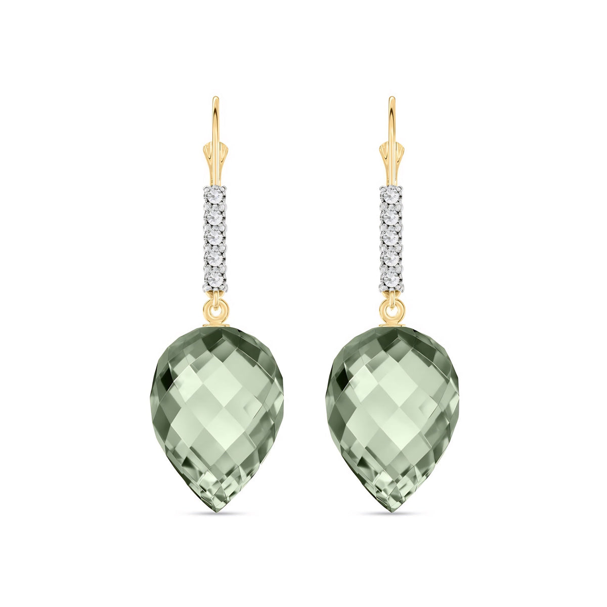 Yellow Gold Belle Earrings White Topaz 10K — Nilde