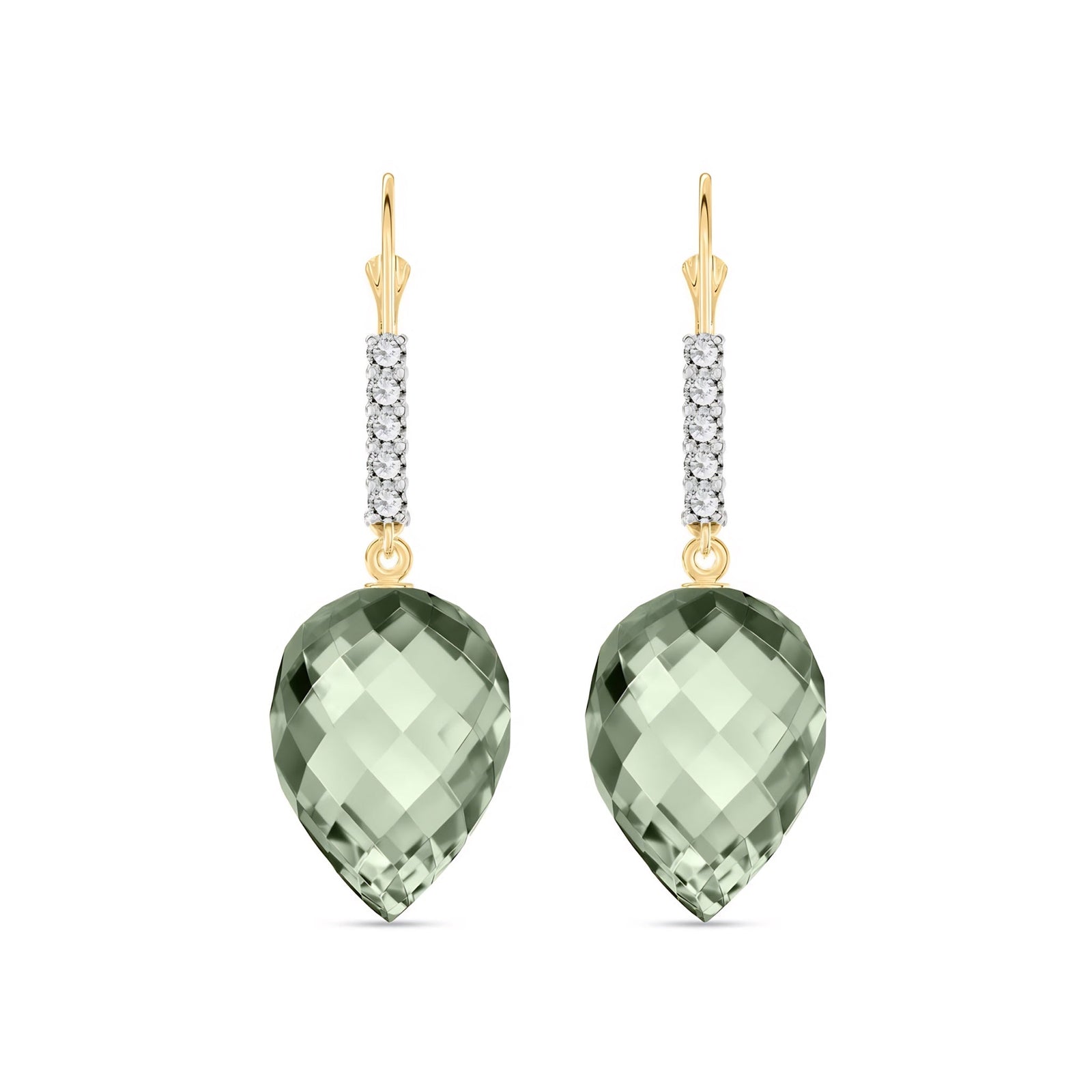 Yellow Gold Belle Earrings White Topaz 10K — Nilde