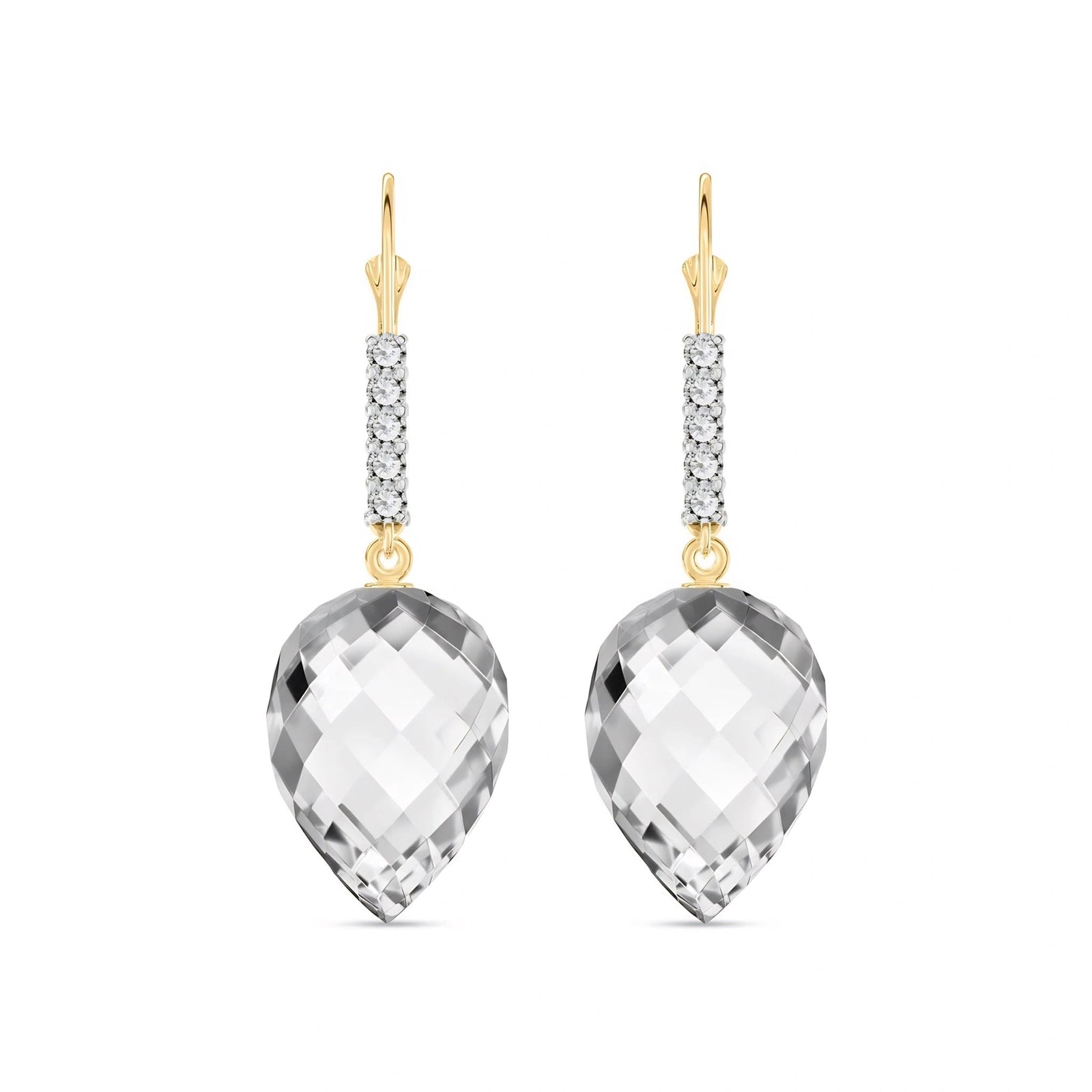 Yellow Gold Belle Earrings White Topaz 10K — Nilde