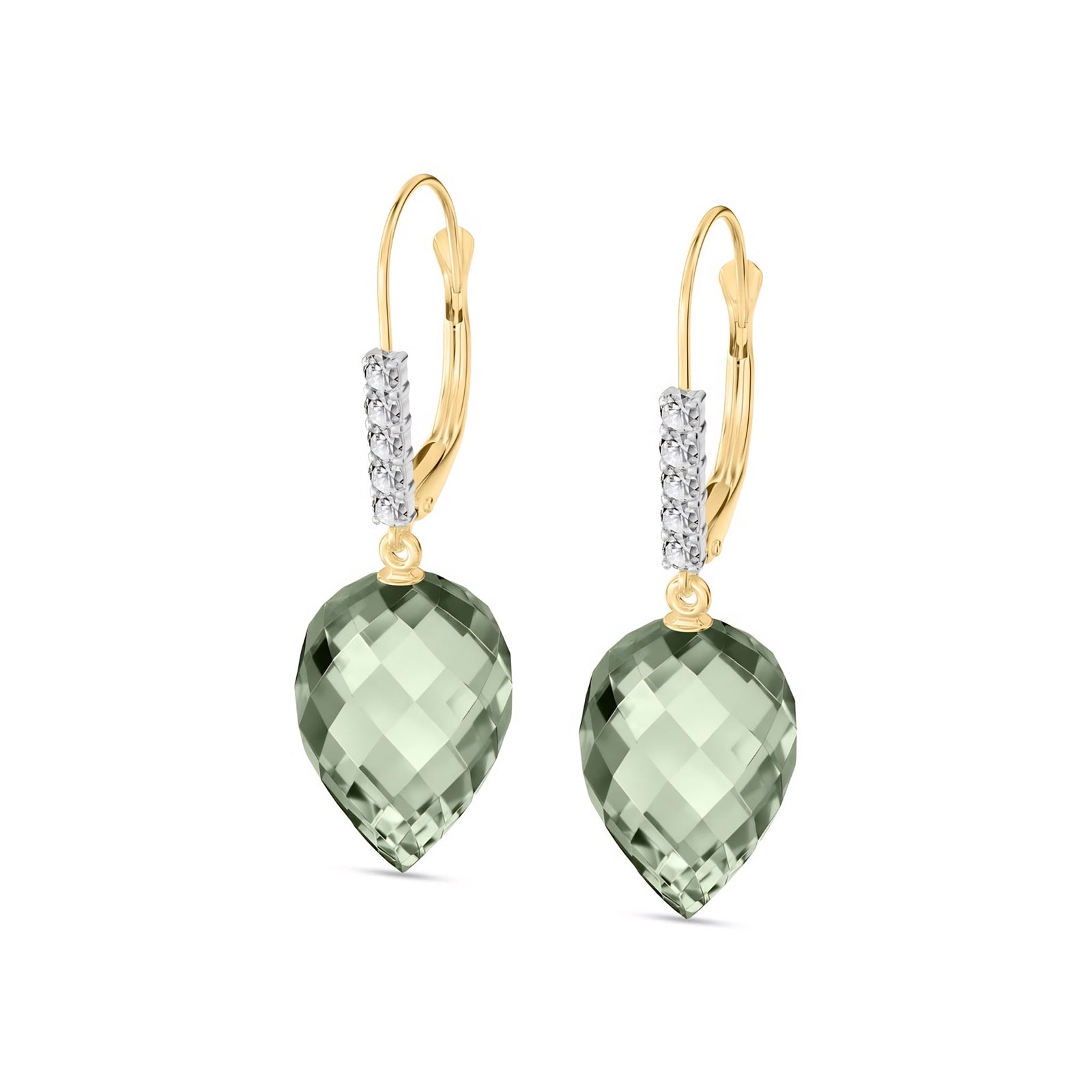 Yellow Gold Belle Earrings White Topaz 10K — Nilde