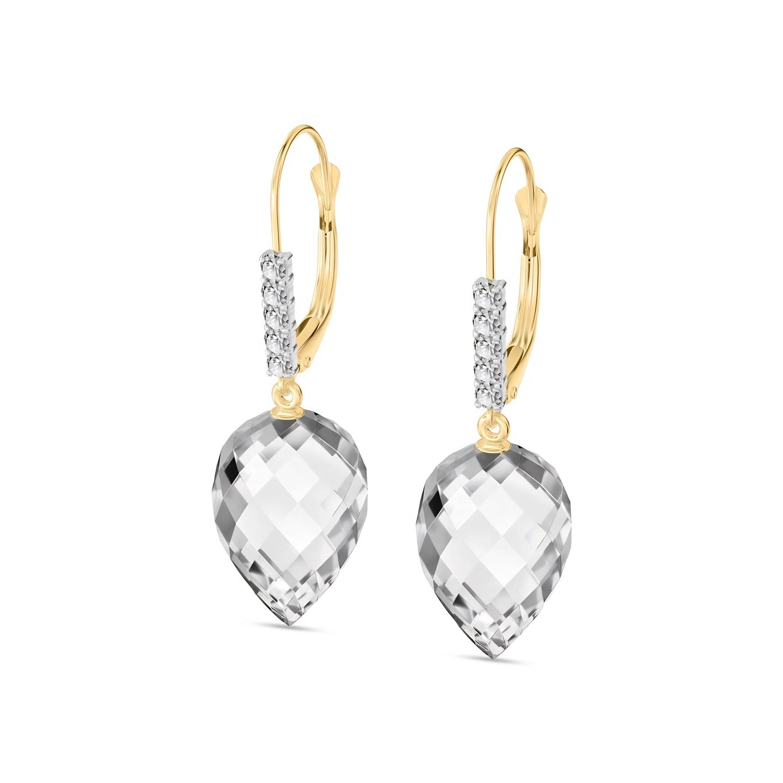 Yellow Gold Belle Earrings White Topaz 10K — Nilde