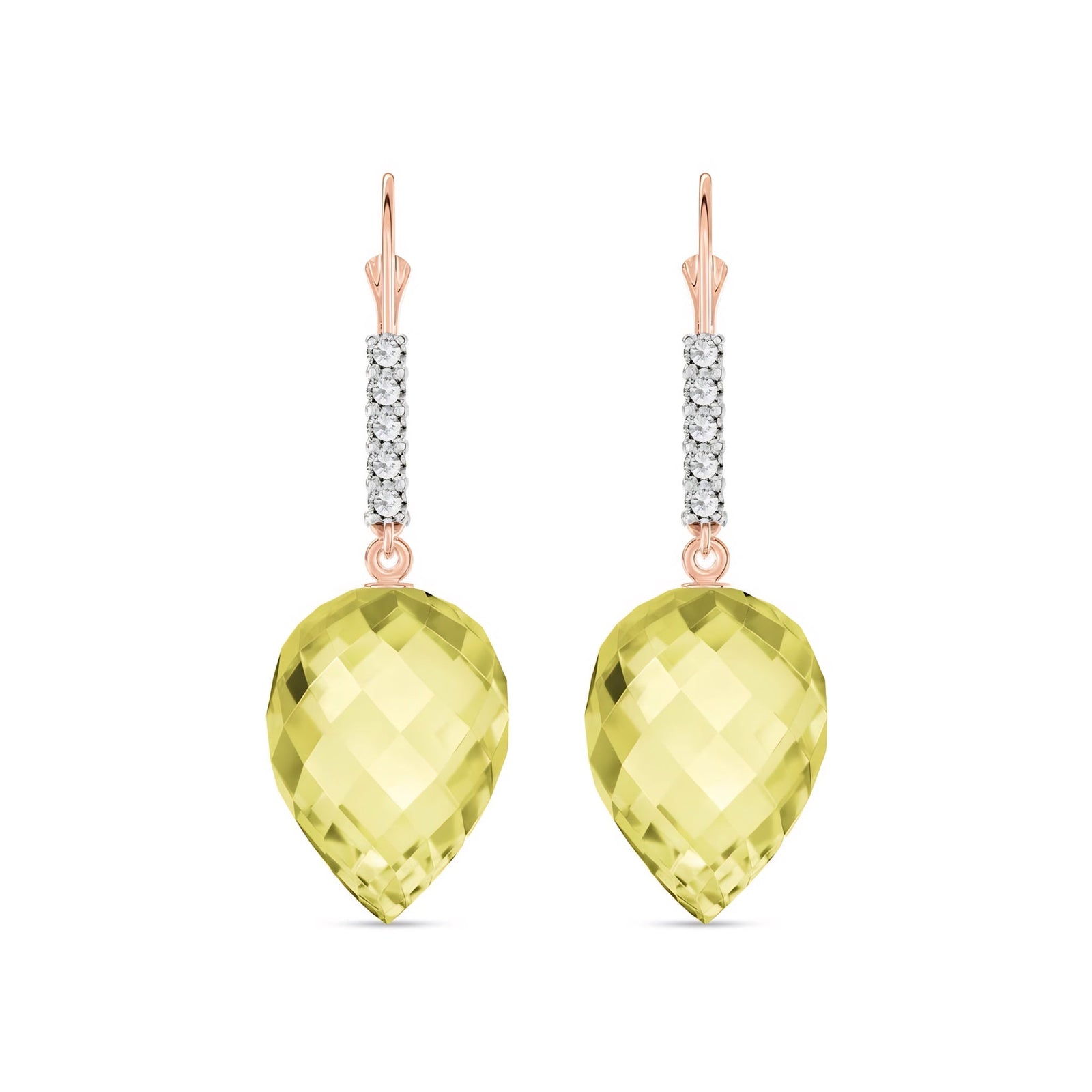 Rose Gold Belle Earrings Lemon Quartz 10K — Nilde