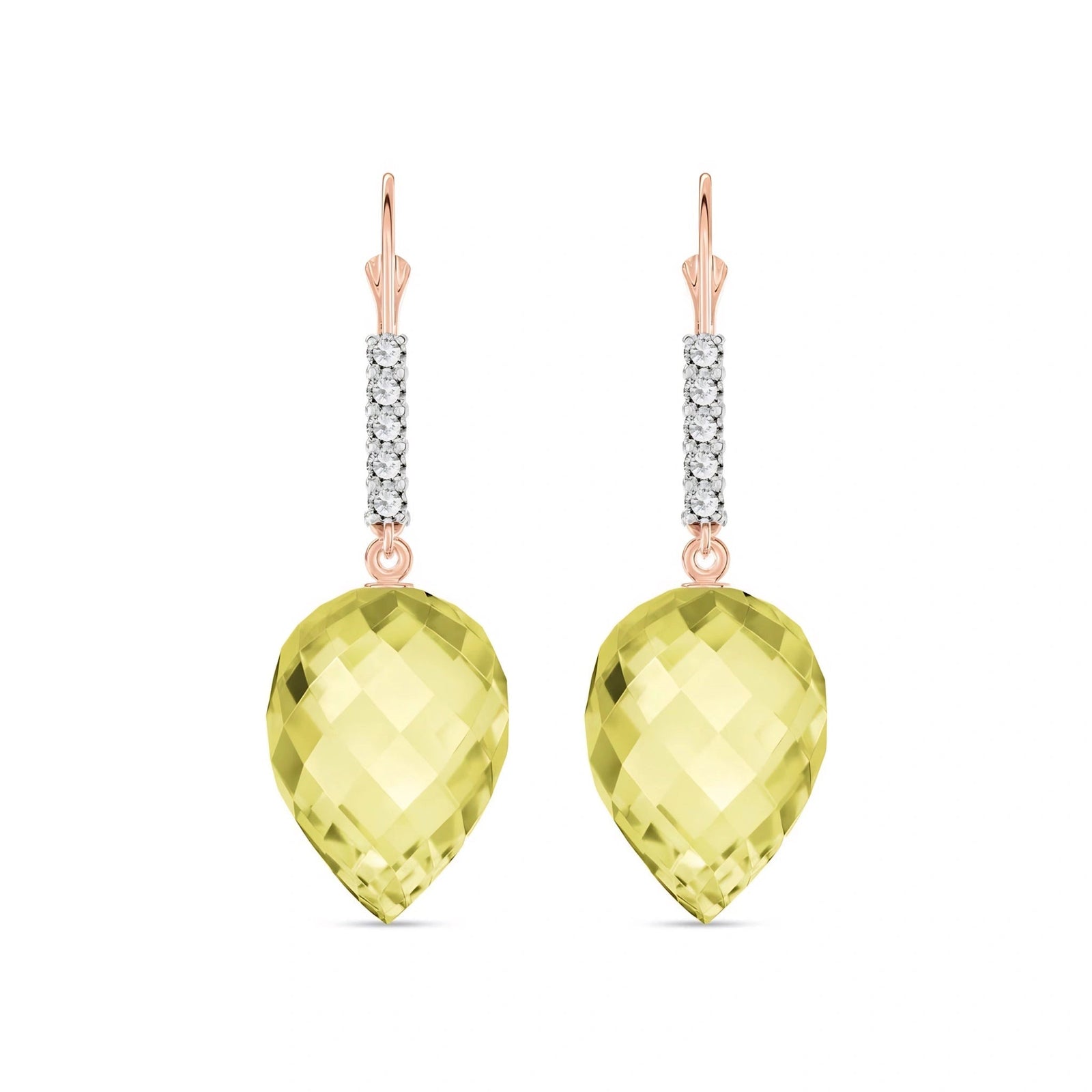 Rose Gold Belle Earrings Lemon Quartz 10K — Nilde