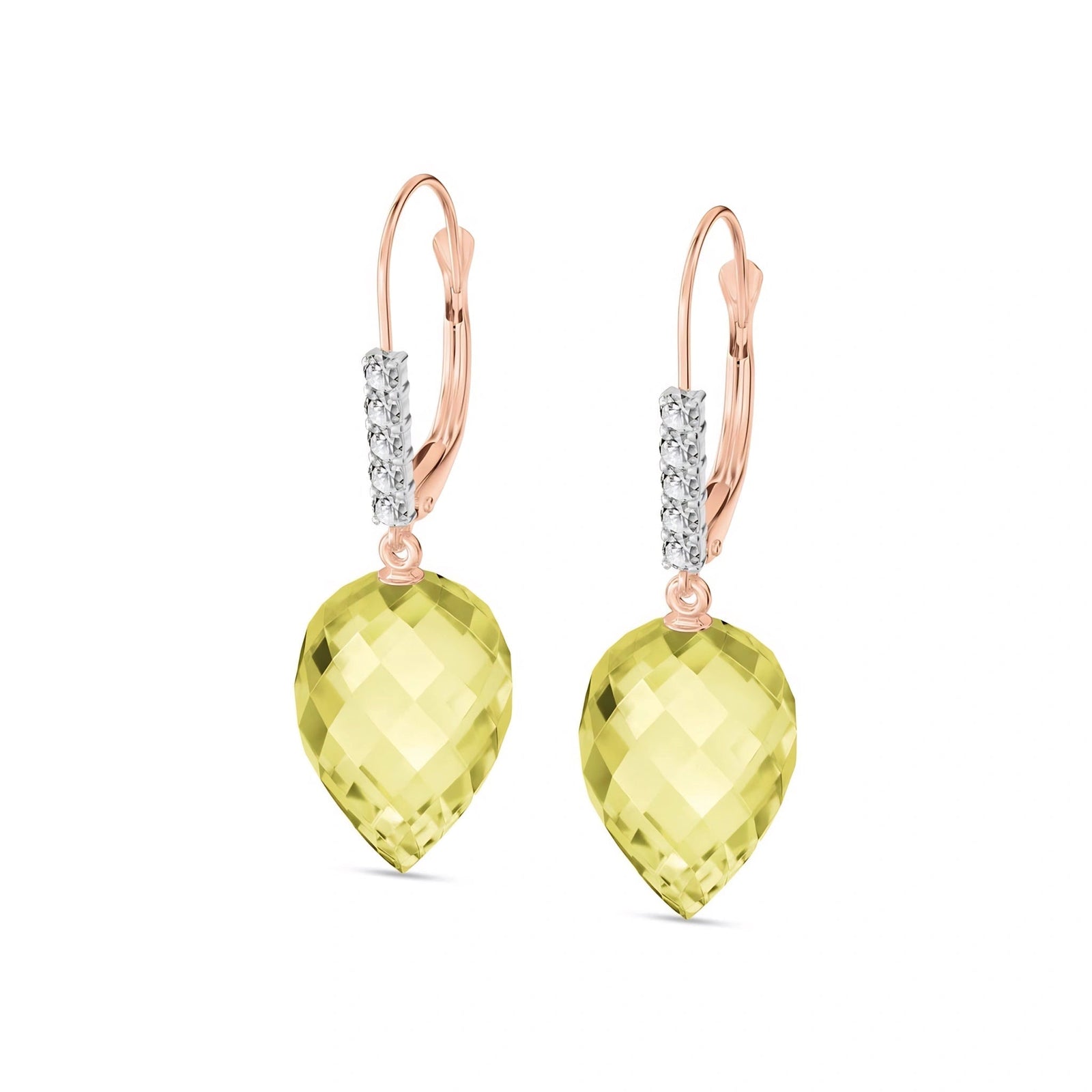 Rose Gold Belle Earrings Lemon Quartz 10K — Nilde