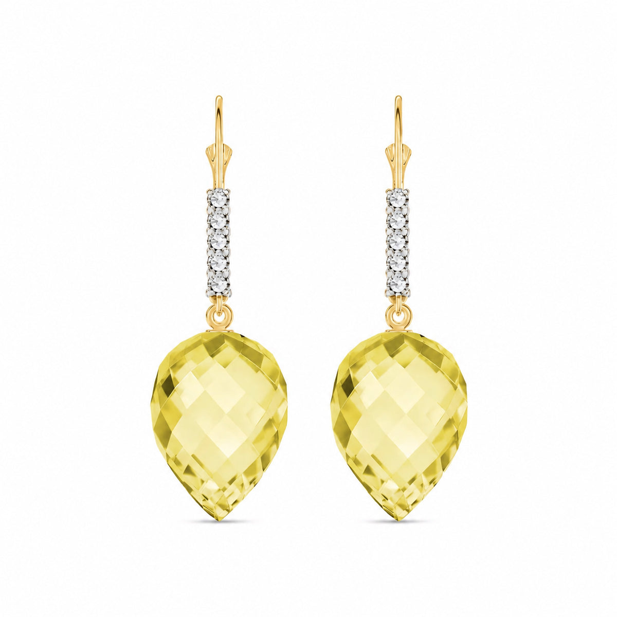 Yellow Gold Belle Earrings Lemon Quartz 10K — Nilde