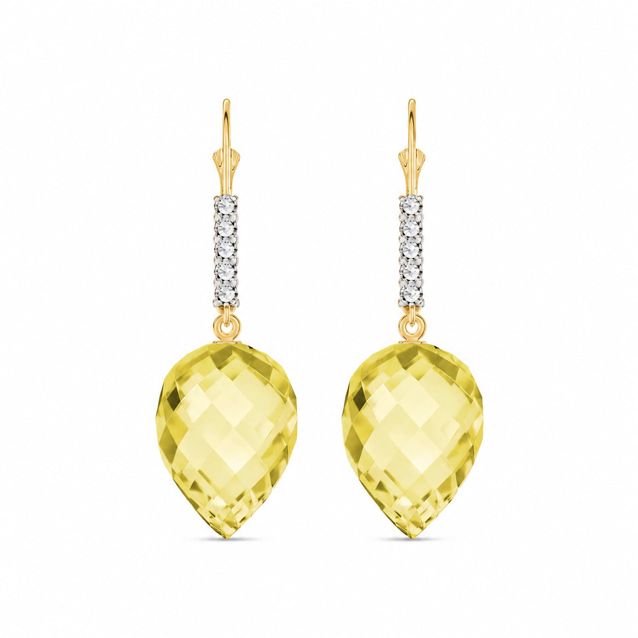 Yellow Gold Belle Earrings Lemon Quartz 10K — Nilde