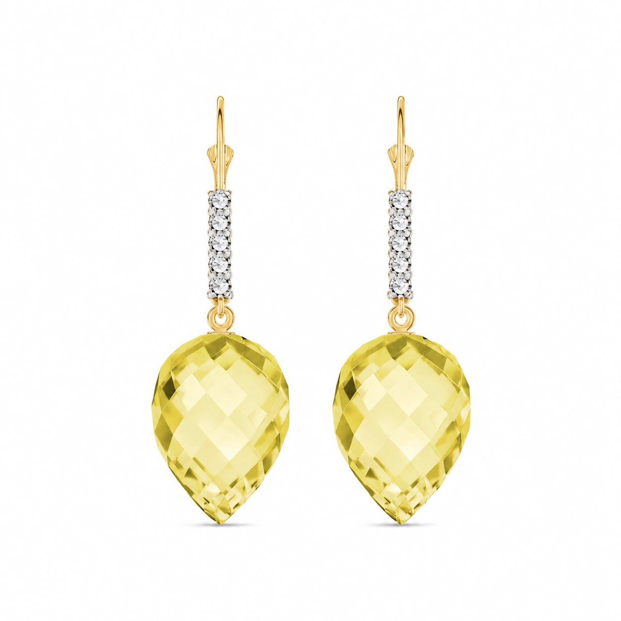 Yellow Gold Belle Earrings Lemon Quartz 10K — Nilde