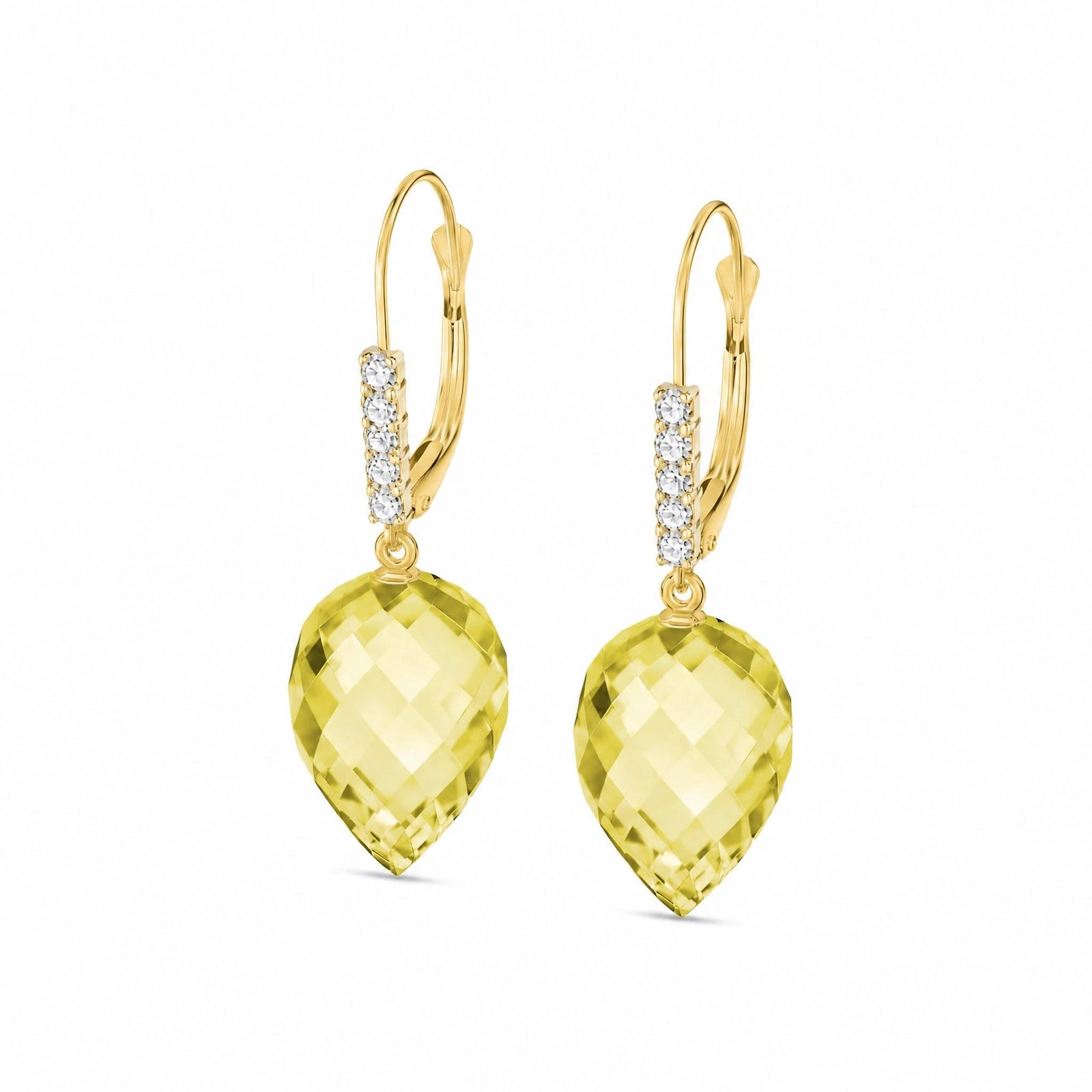 Yellow Gold Belle Earrings Lemon Quartz 10K — Nilde
