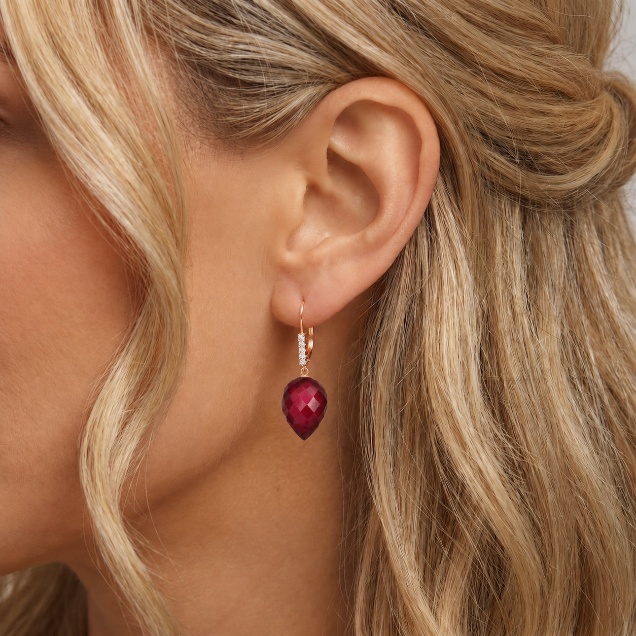 Rose Gold Belle Earrings Spinel 10K — Nilde