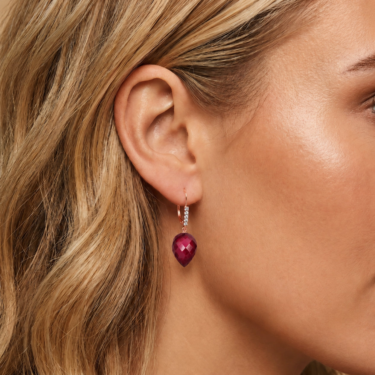 Rose Gold Belle Earrings Spinel 10K — Nilde
