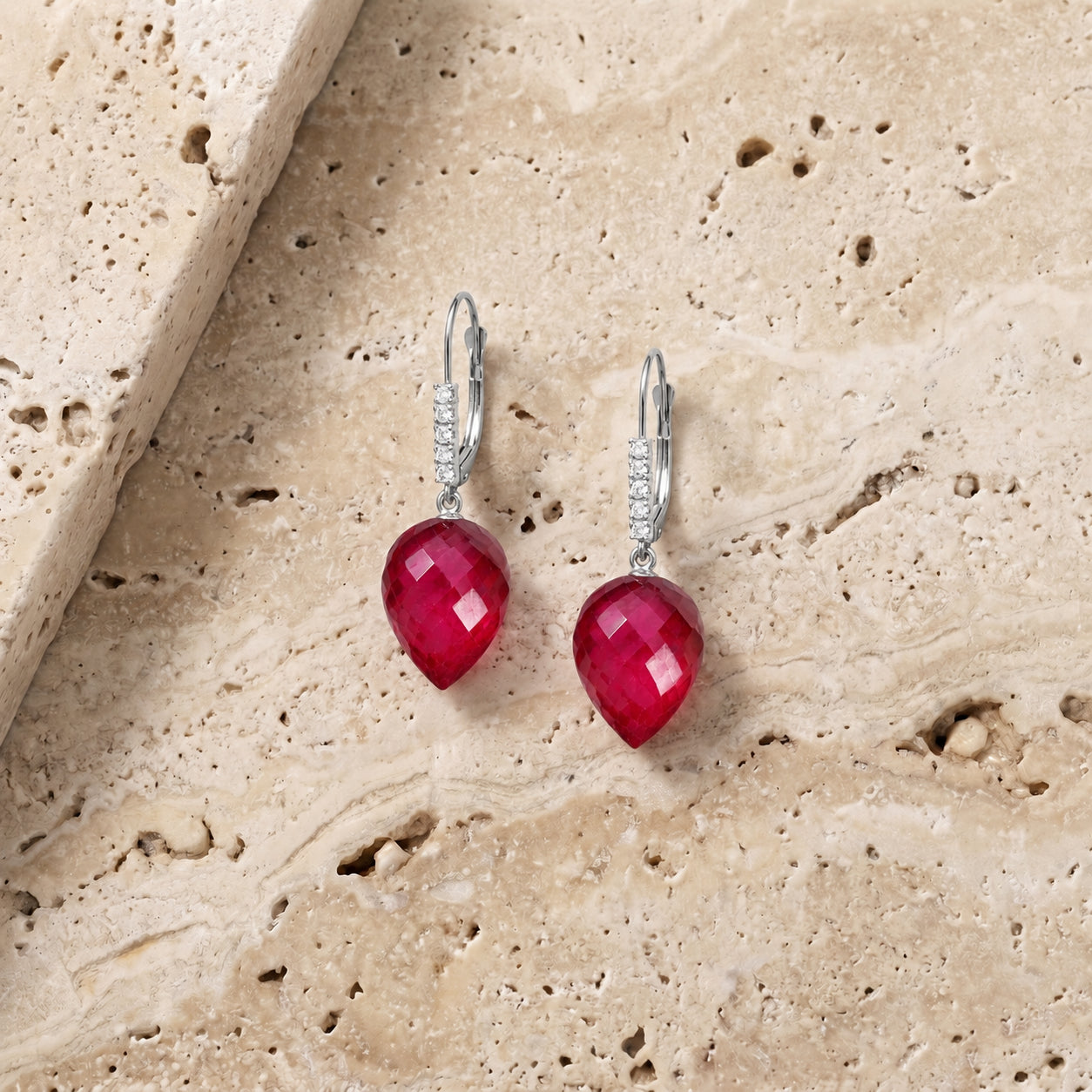 White Gold Belle Earrings Spinel 10K — Nilde
