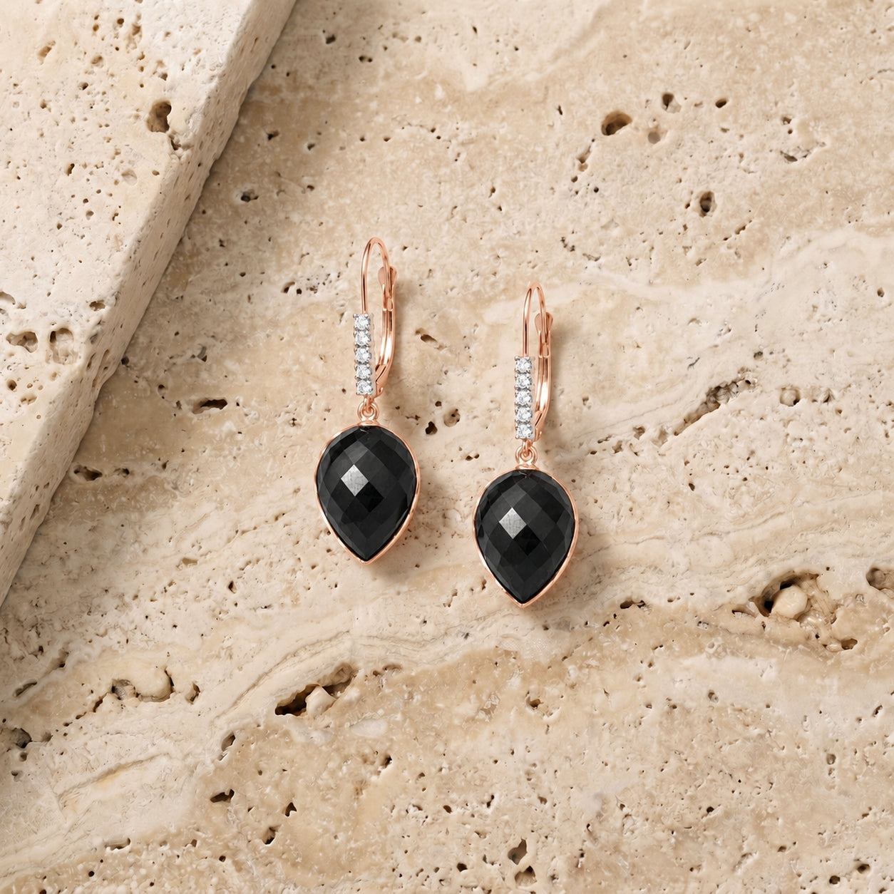 Rose Gold Belle Earrings Sapphire 10K — Nilde