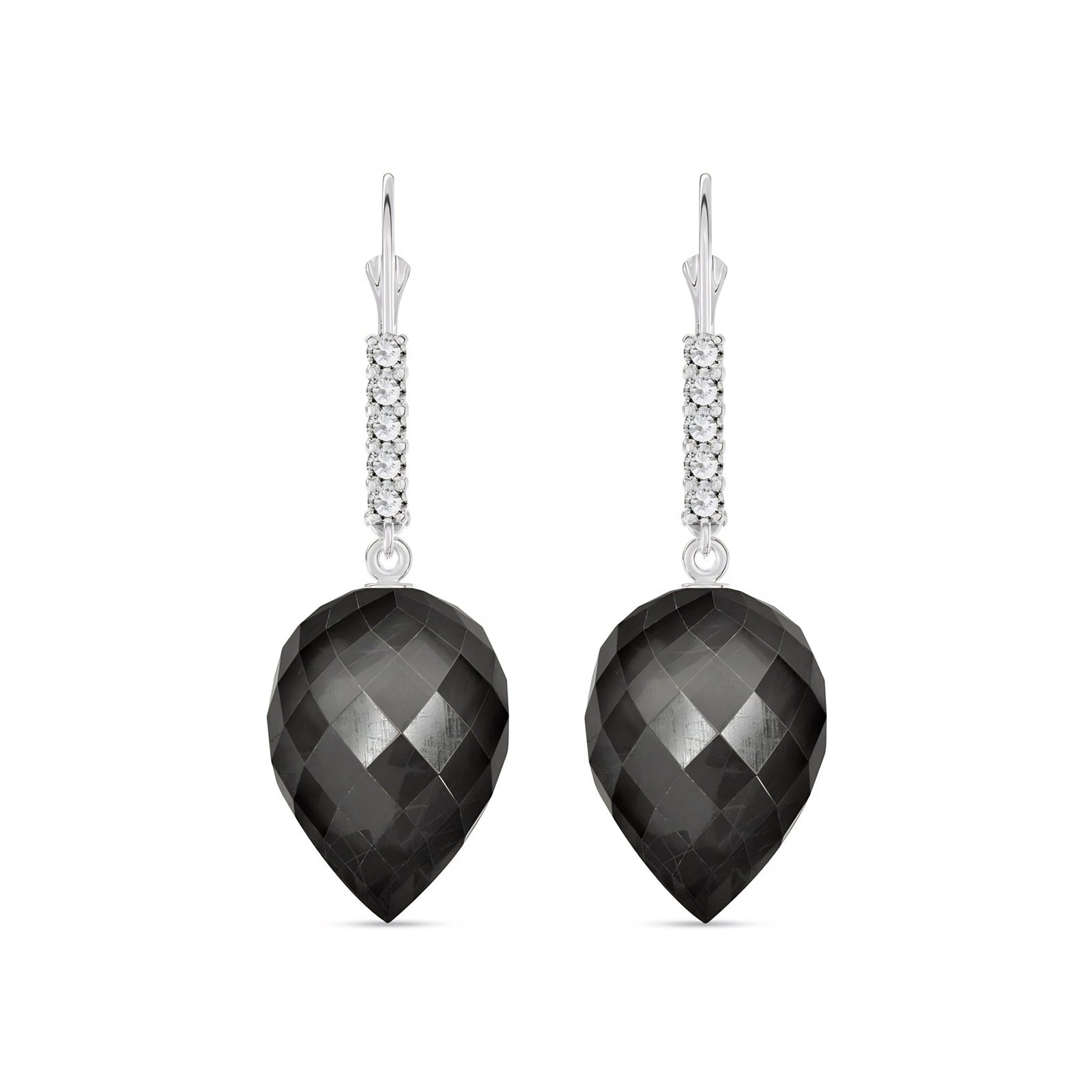 White Gold Belle Earrings Sapphire 10K — Nilde