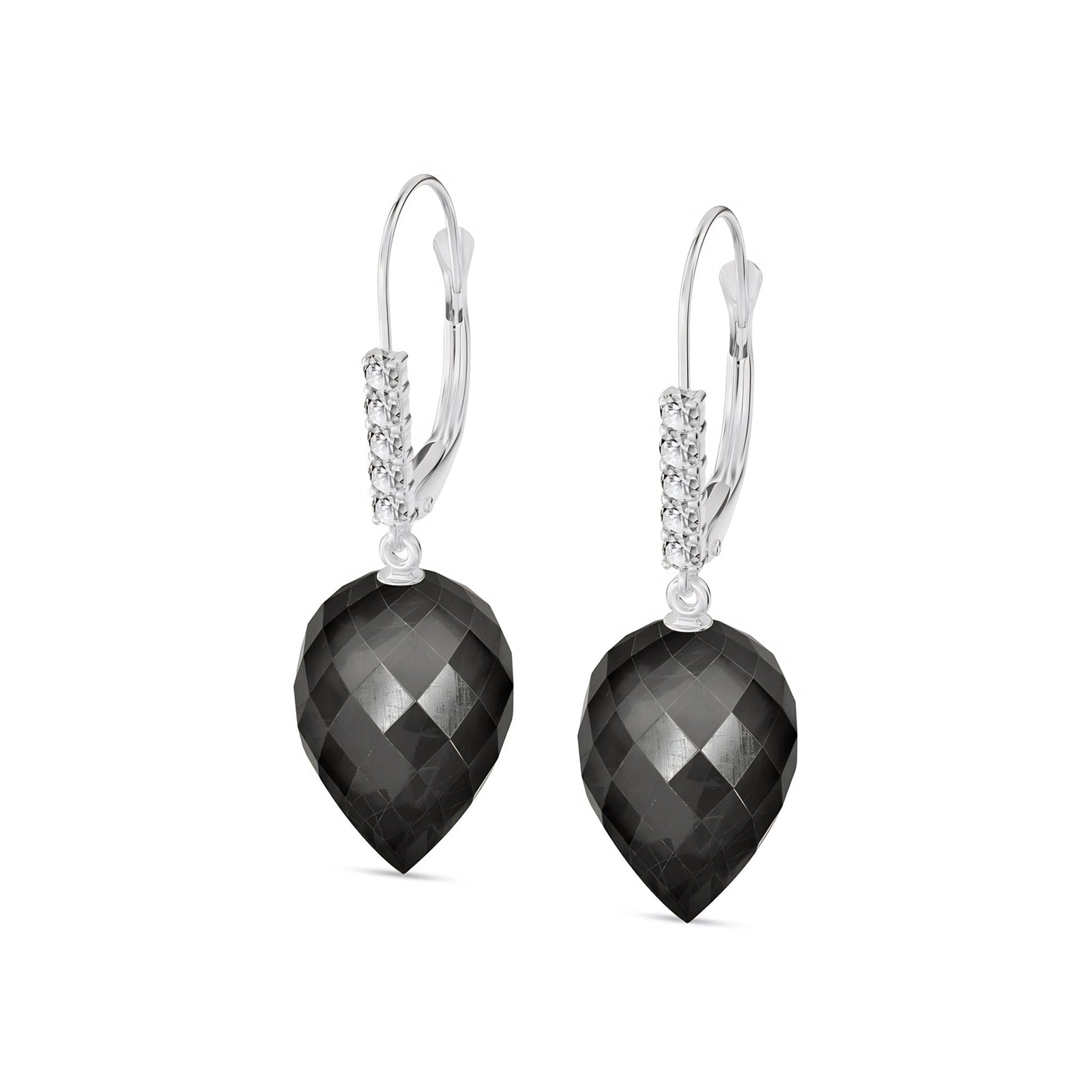 White Gold Belle Earrings Sapphire 10K — Nilde
