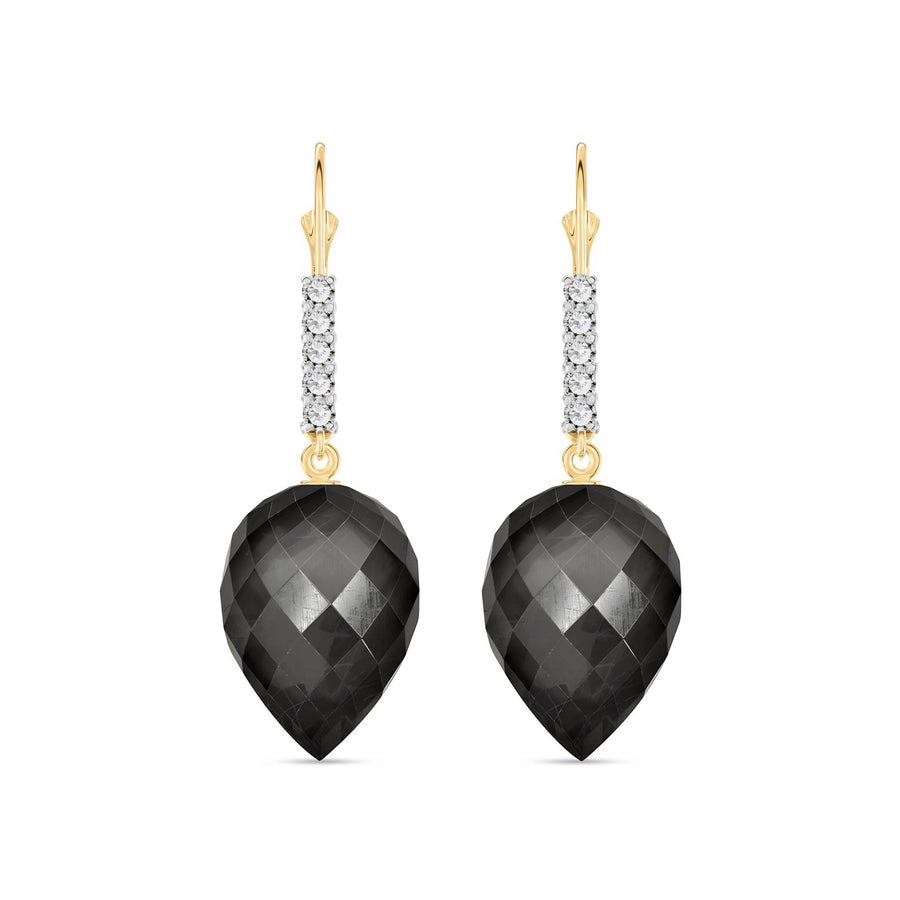 Yellow Gold Belle Earrings Diamond & Sapphire — Nilde