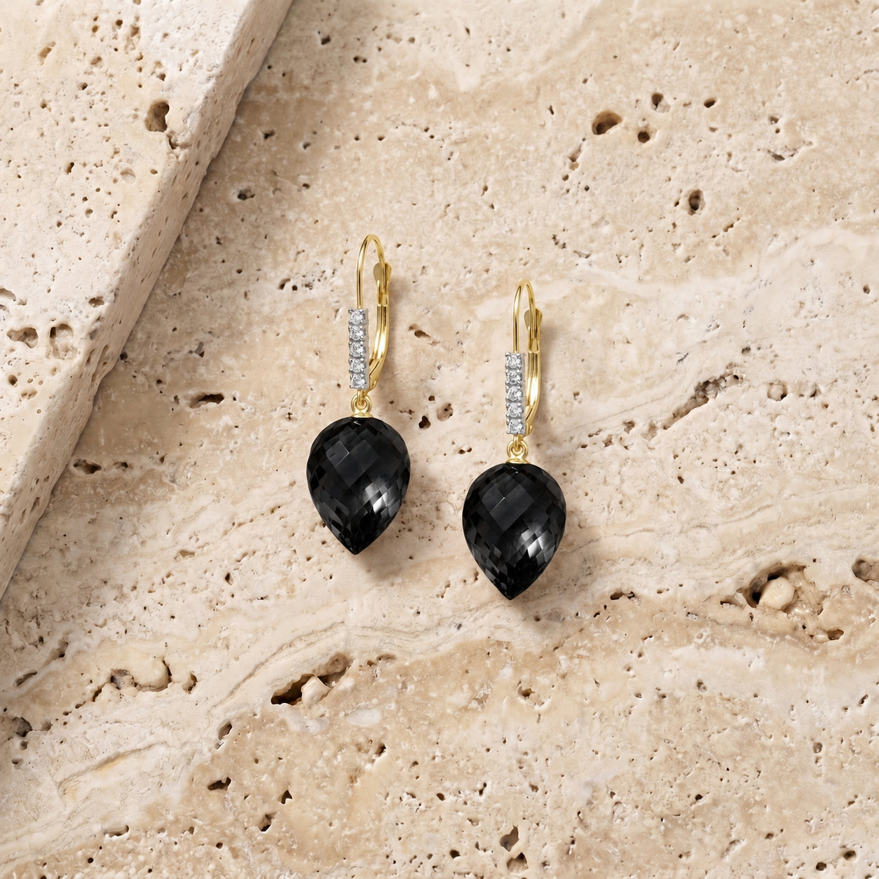 Yellow Gold Belle Earrings Sapphire 10K — Nilde
