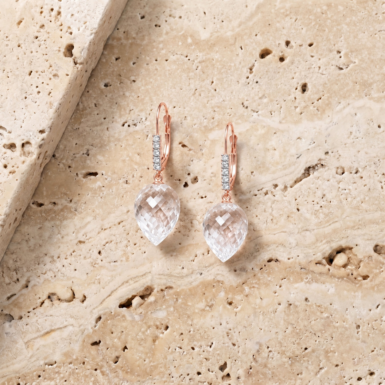 Rose Gold Belle Earrings Emerald 10K — Nilde