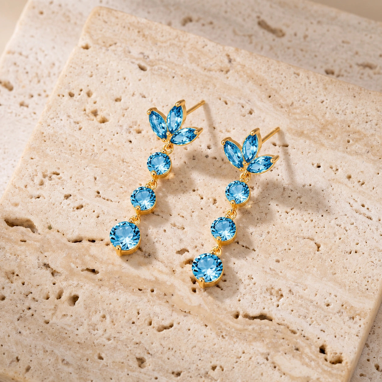 Yellow Gold Blue Topaz — Mariagaetana