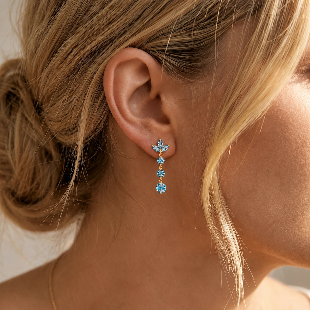 Yellow Gold Blue Topaz — Mariagaetana