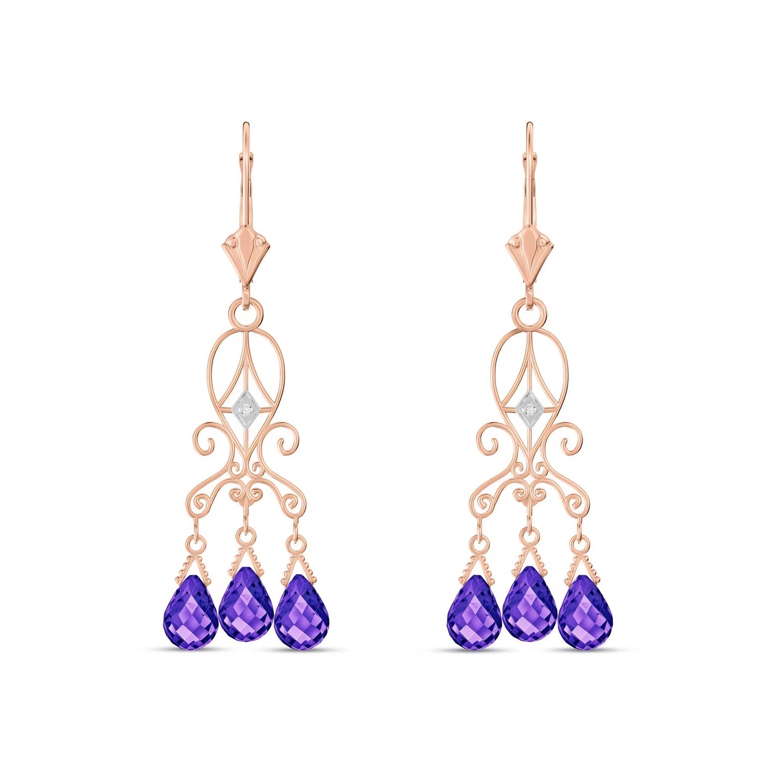 Rose Gold Amethyst & Diamond — Mariagaia