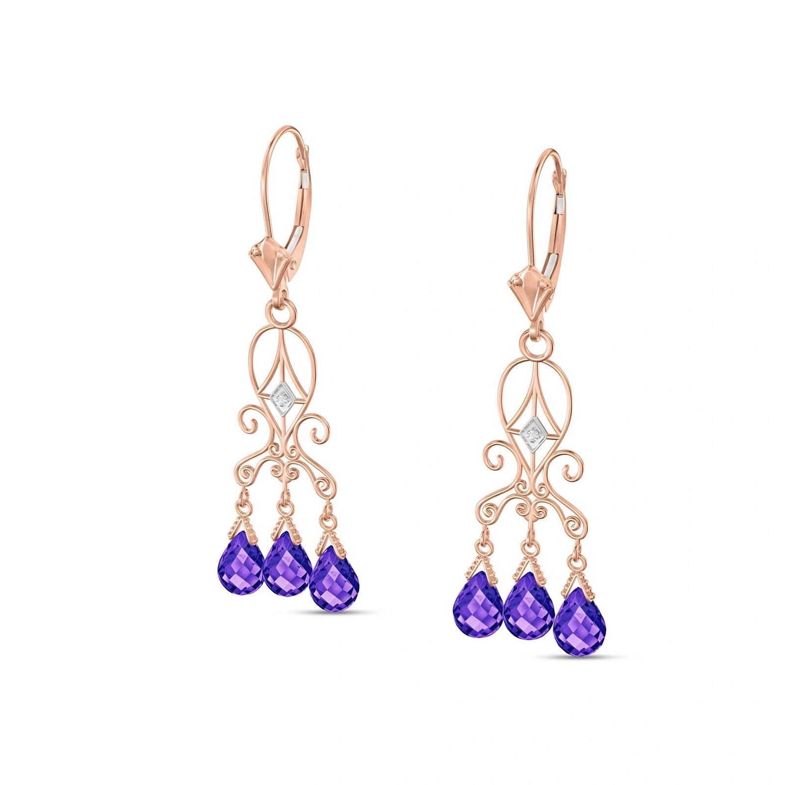 Rose Gold Amethyst & Diamond — Mariagaia