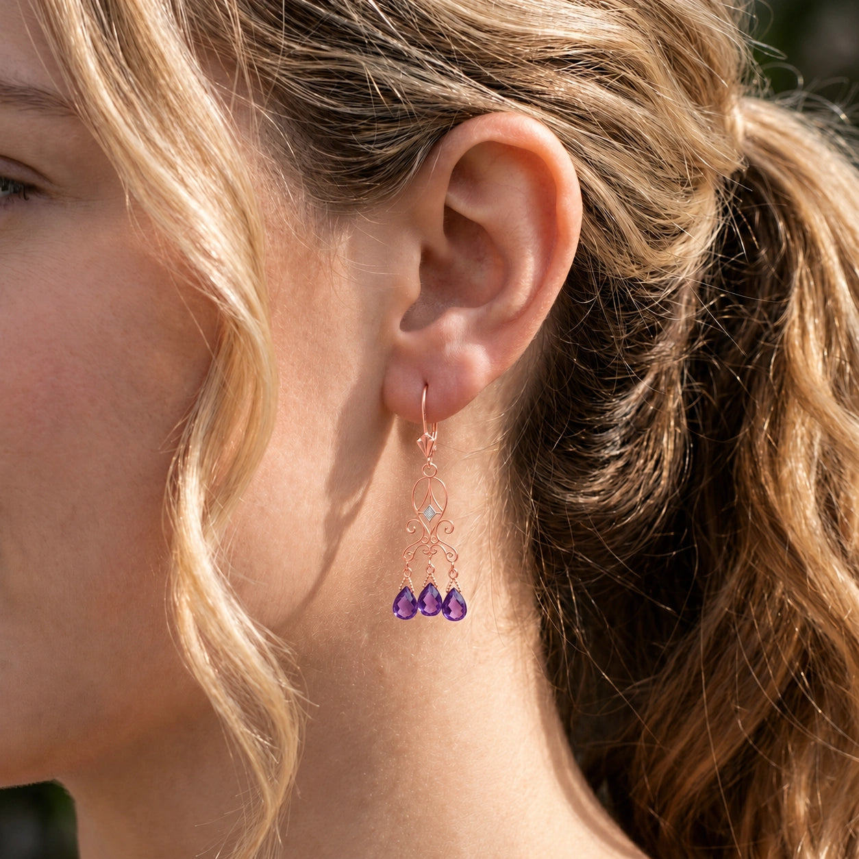 Rose Gold Amethyst & Diamond — Mariagaia