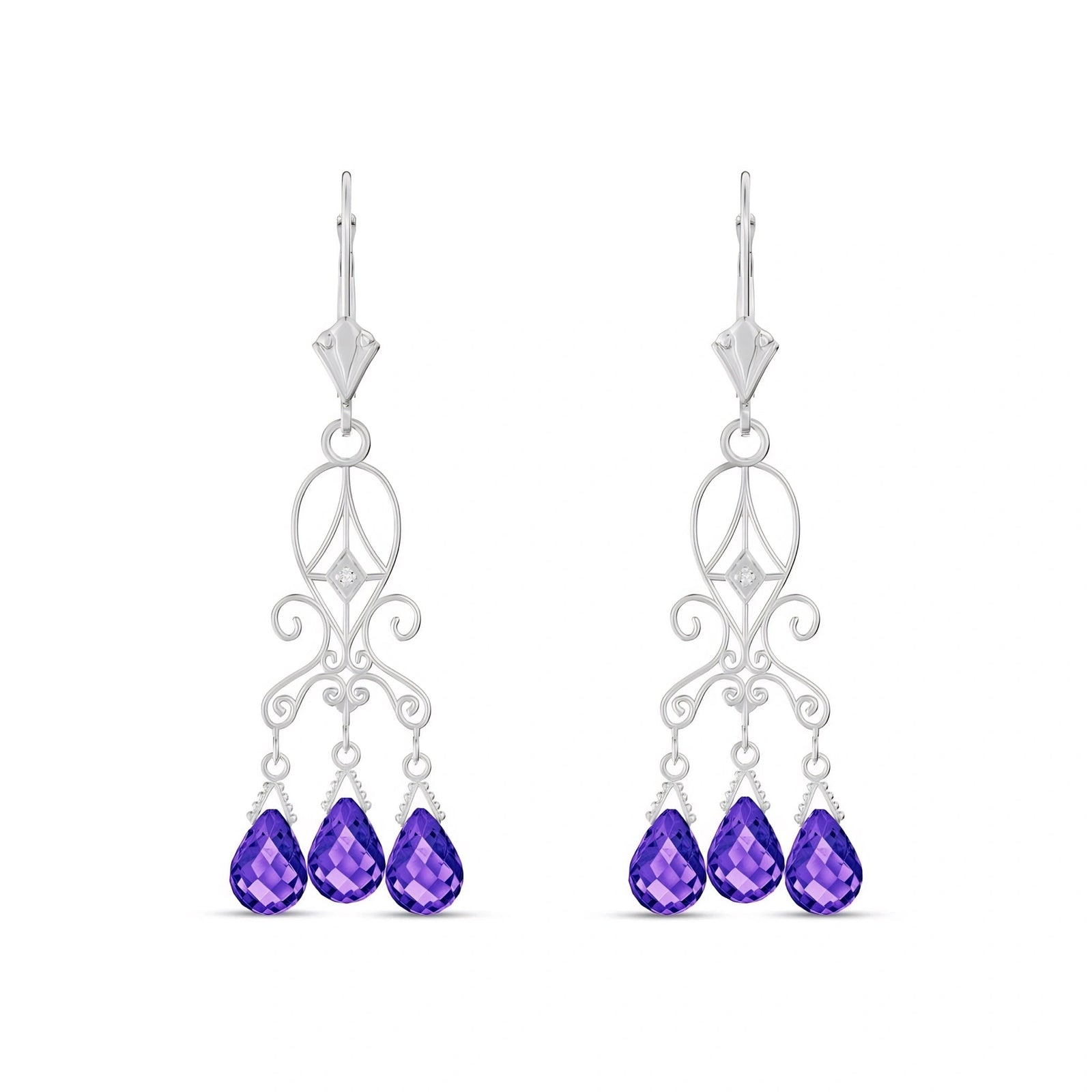 White Gold Amethyst & Diamond — Mariagaia