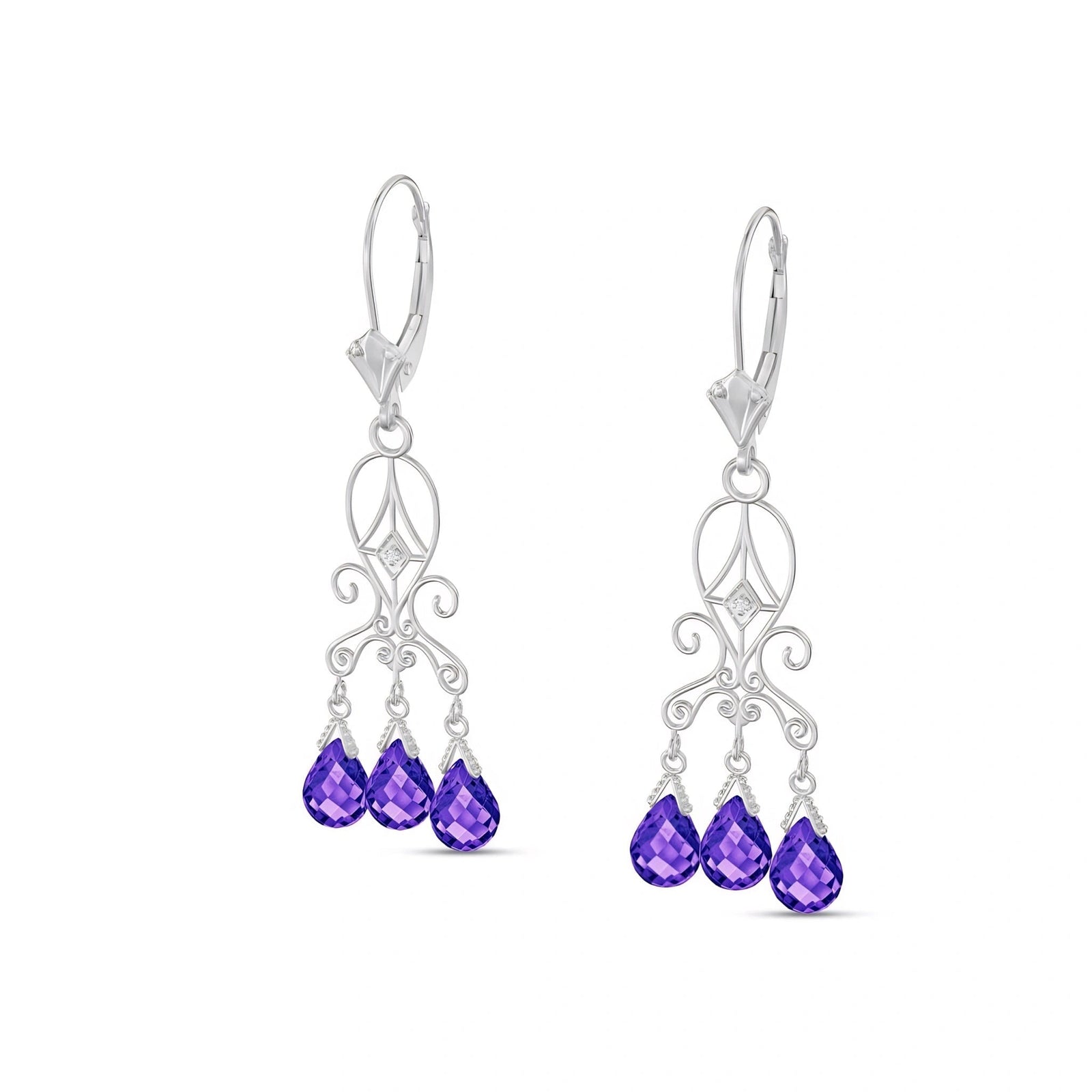 White Gold Amethyst & Diamond — Mariagaia
