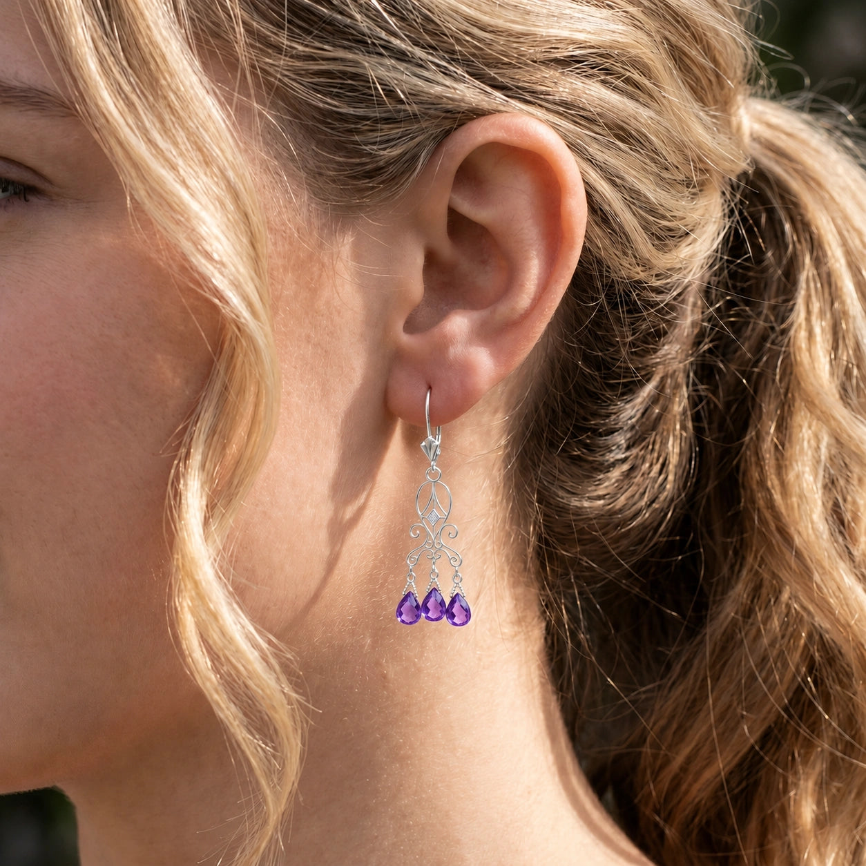 White Gold Amethyst & Diamond — Mariagaia