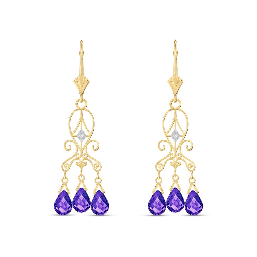 Yellow Gold Amethyst & Diamond — Mariagaia